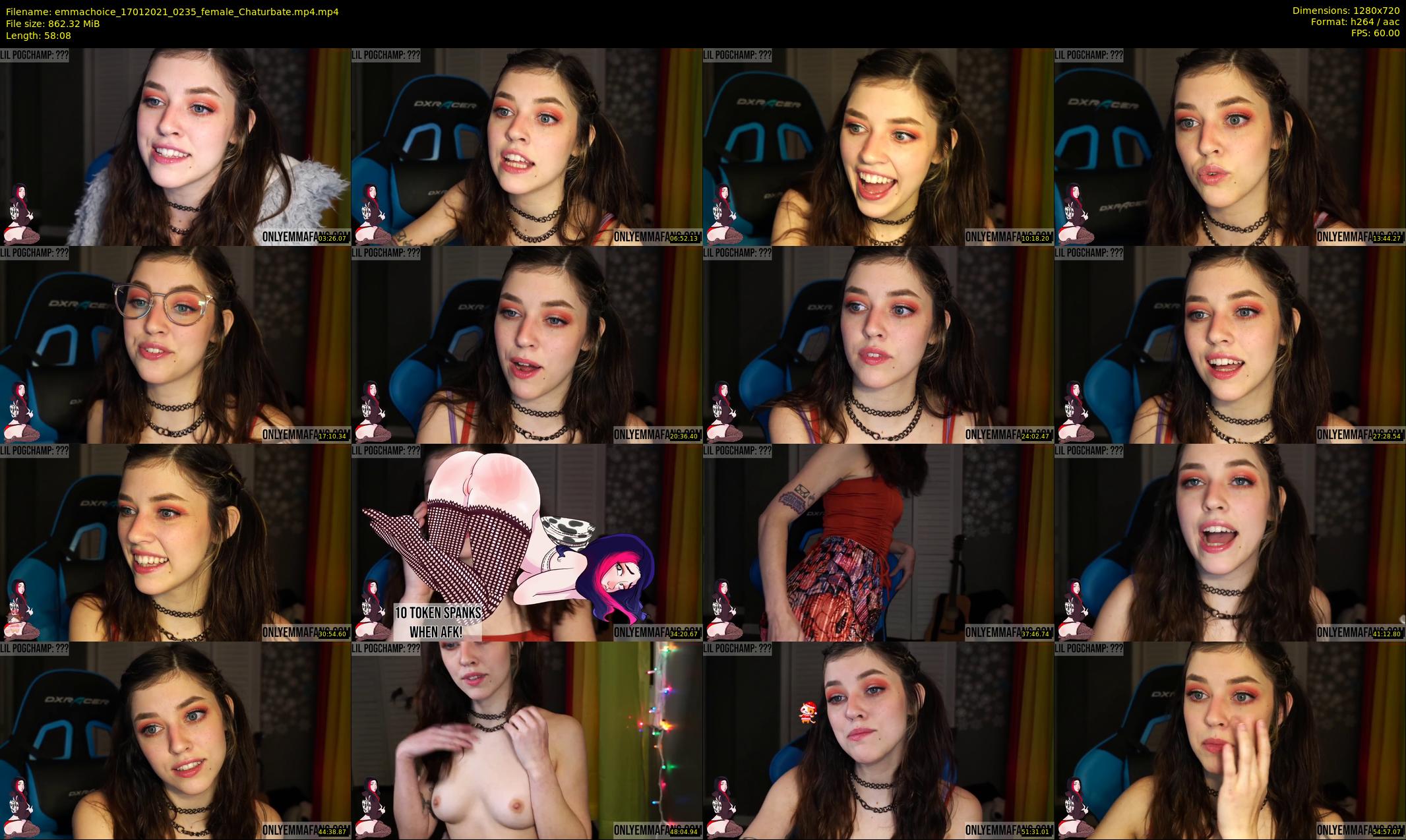 emmachoice — 59 minute Chaturbate female cam show recording, 720p, Jan 17, 2021
