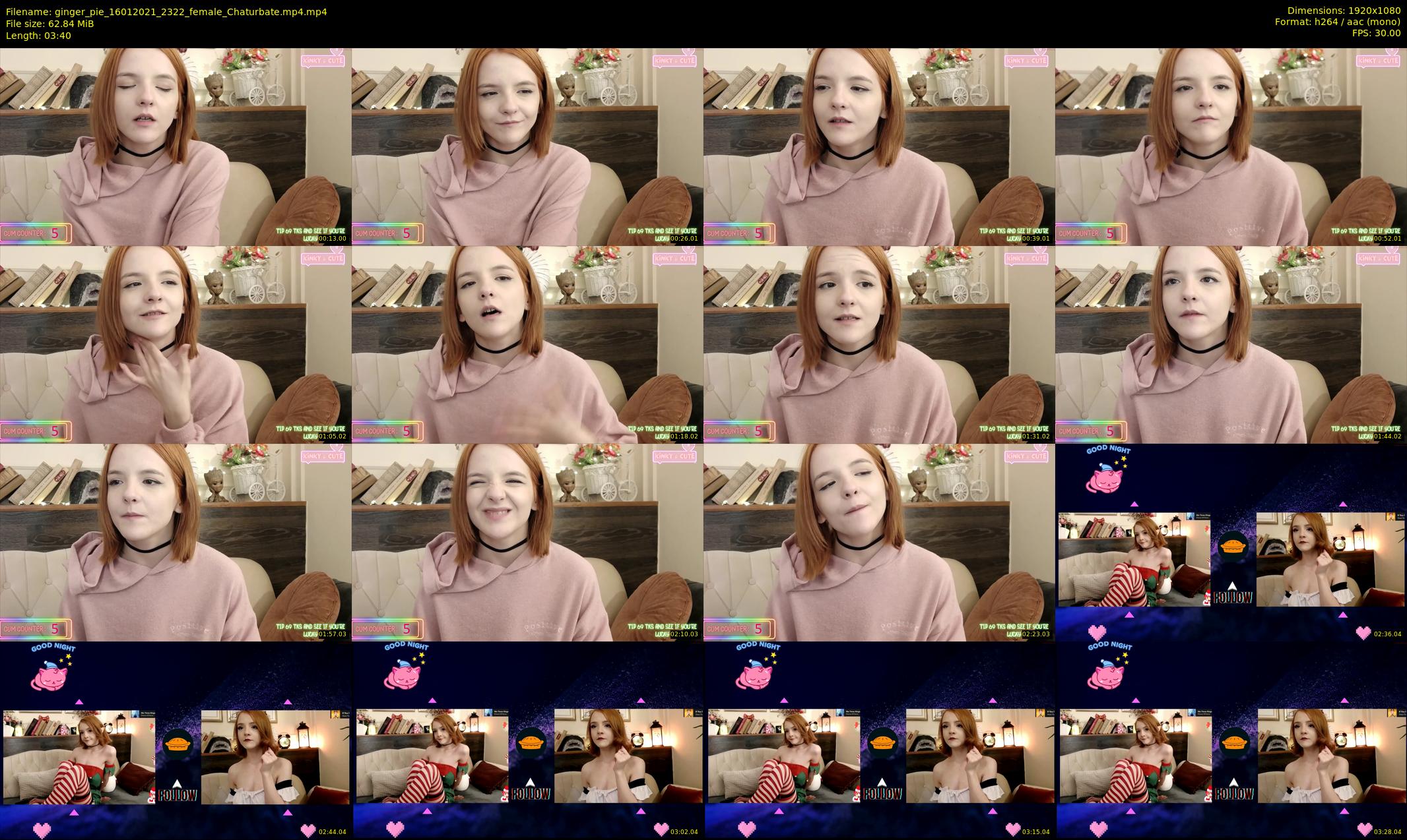 ginger_pie — 4 minute Chaturbate female cam show recording, 1080p, Jan 16, 2021