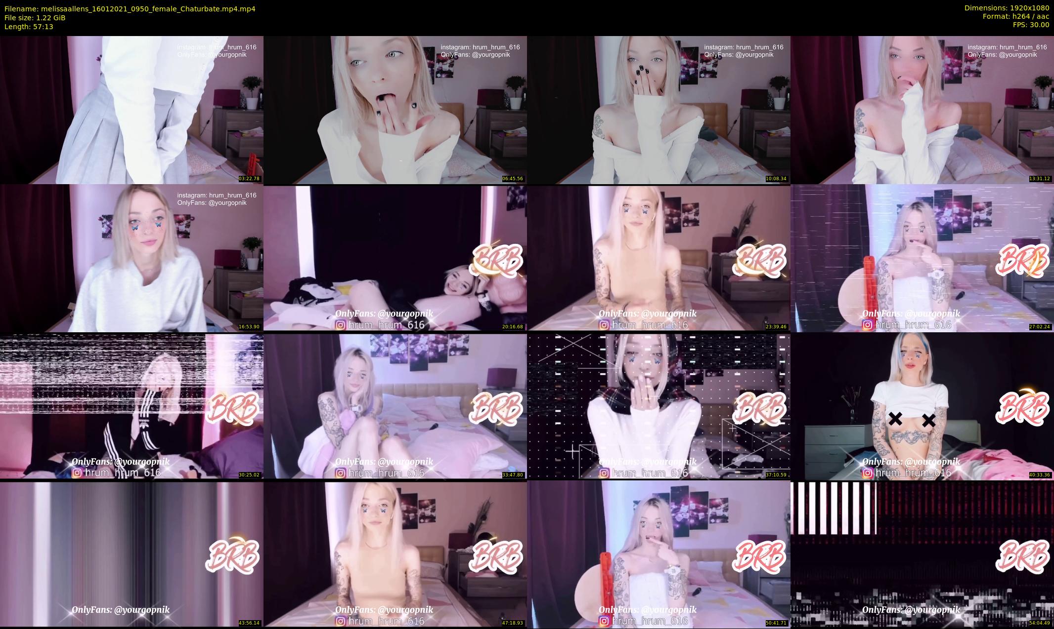 melissaallens — 58 minute Chaturbate female cam show recording, 1080p, Jan 16, 2021