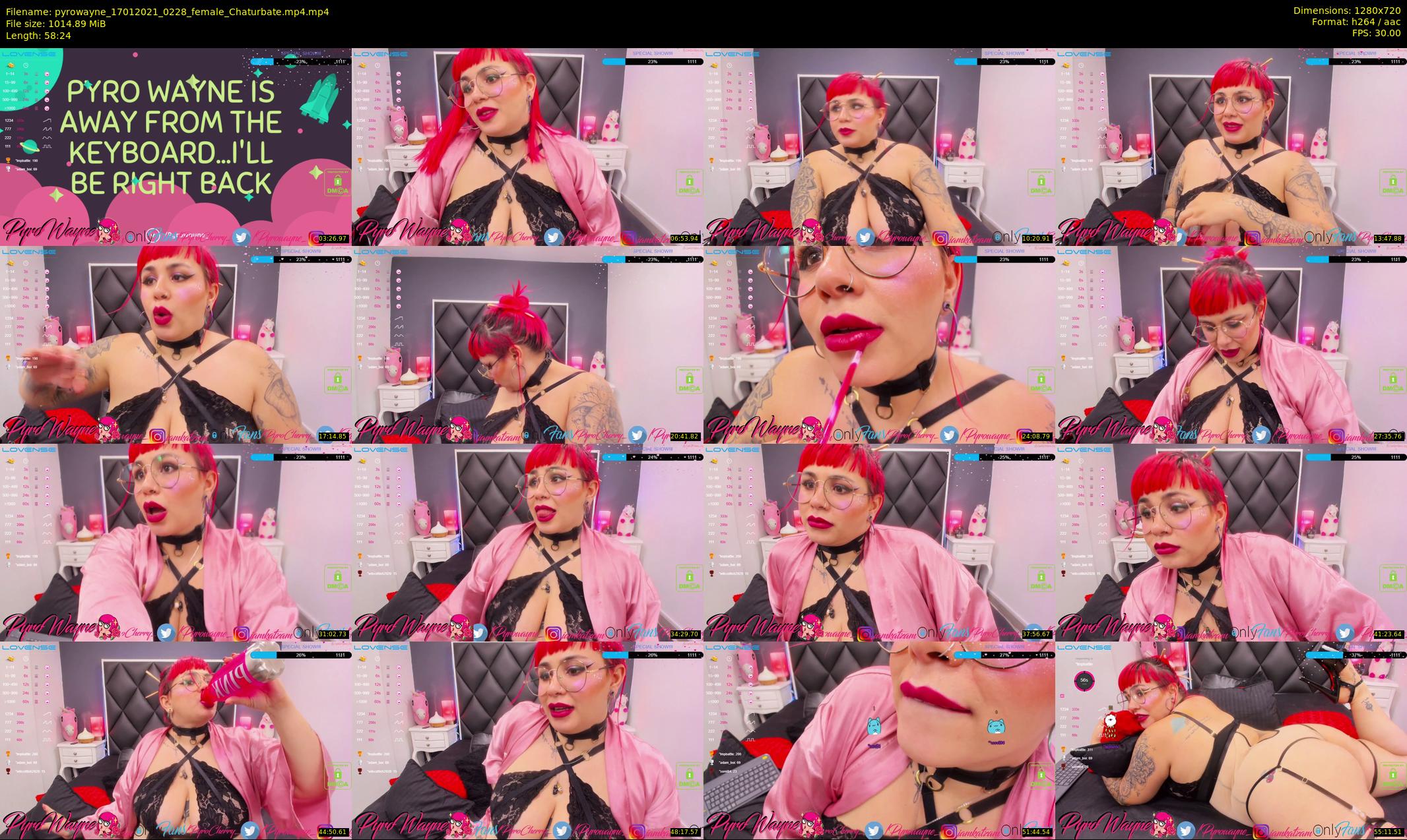 pyrowayne — 59 minute Chaturbate female cam show recording, 720p, Jan 17, 2021