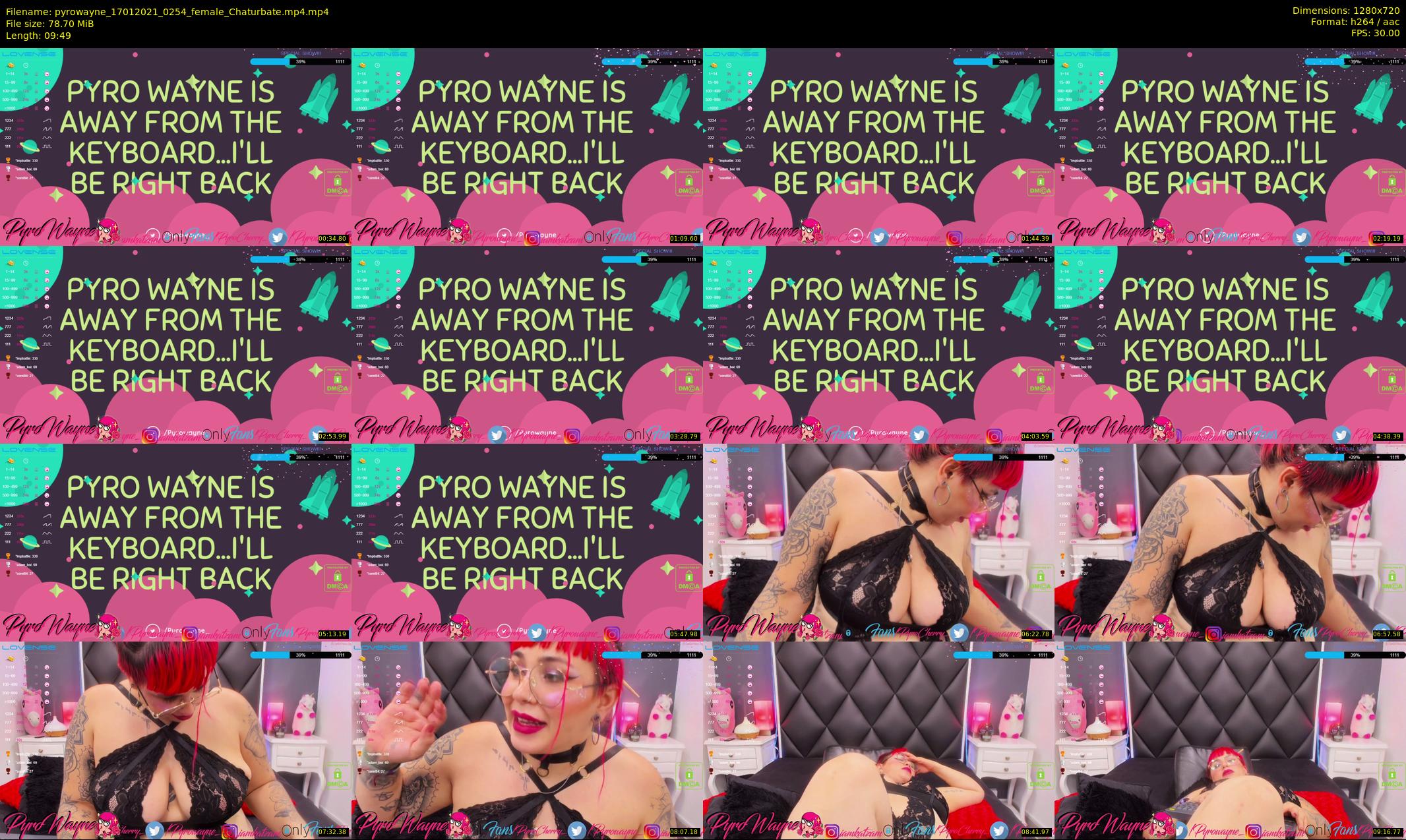 pyrowayne — 10 minute Chaturbate female cam show recording, 720p, Jan 17, 2021