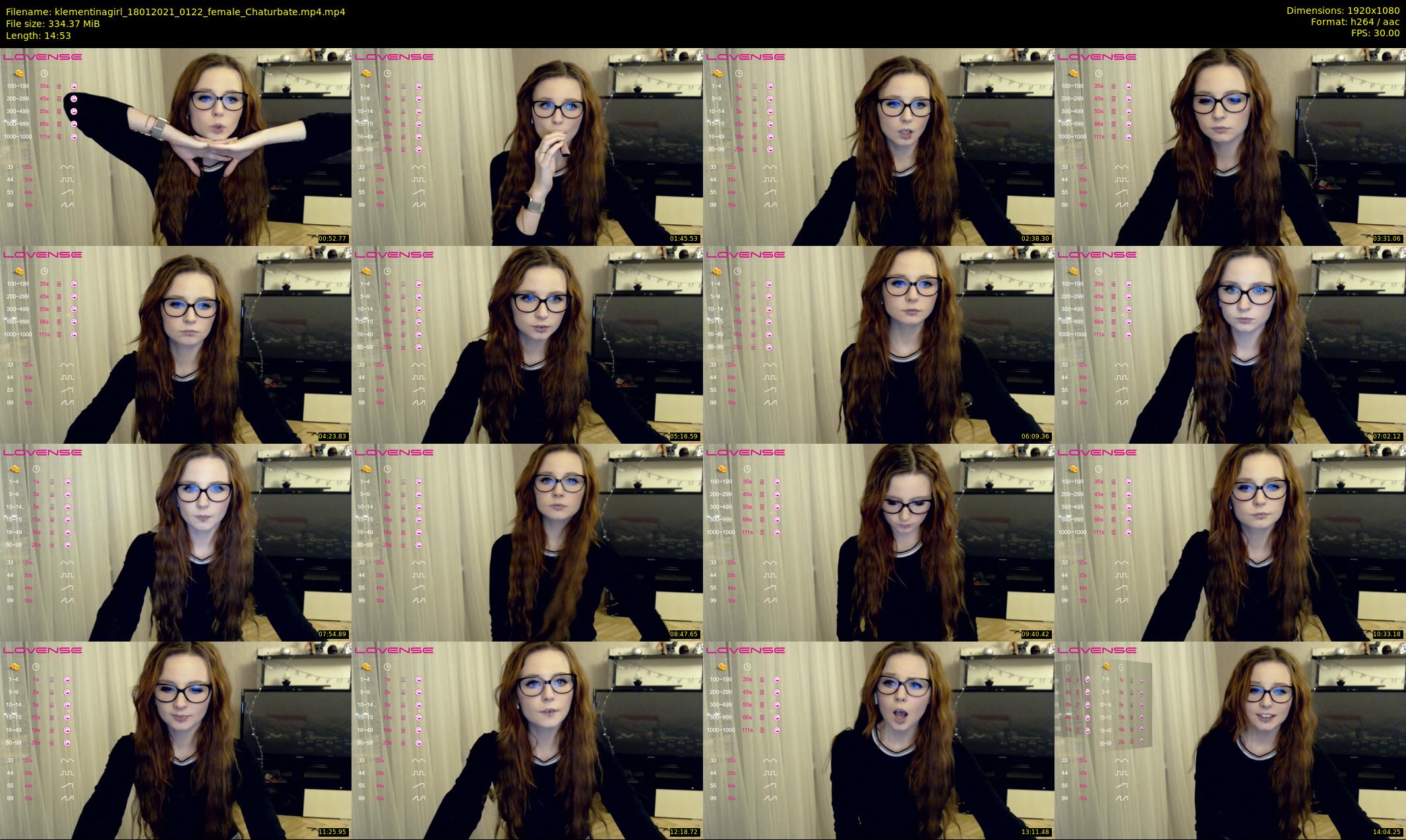 klementinagirl — 15 minute Chaturbate female cam show recording, 1080p, Jan 18, 2021