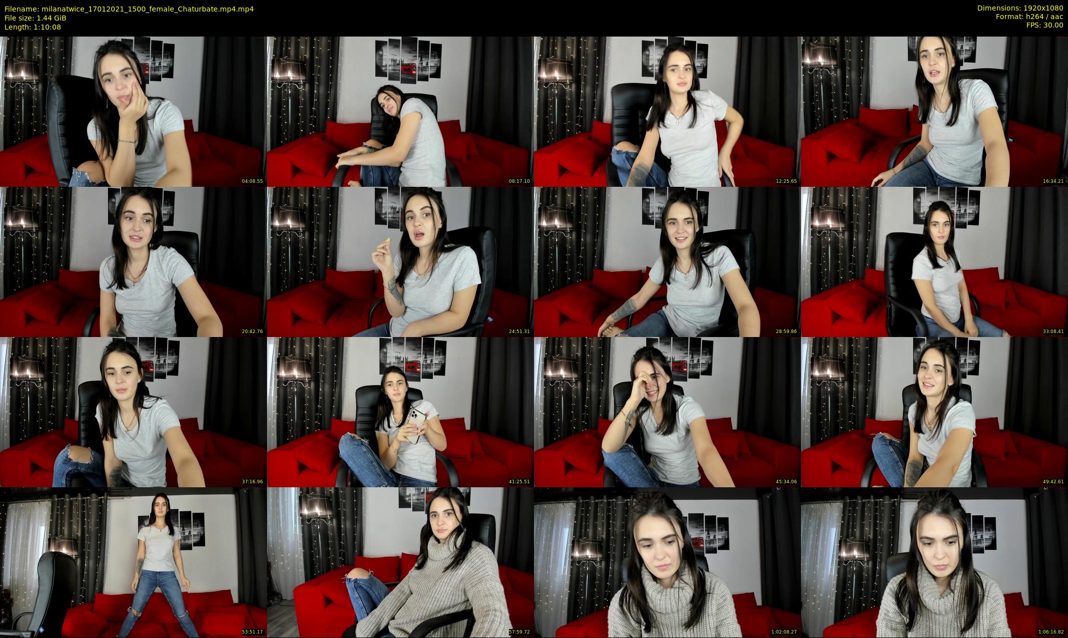 milanatwice — 71 minute Chaturbate female cam show recording, 1080p, Jan 17, 2021