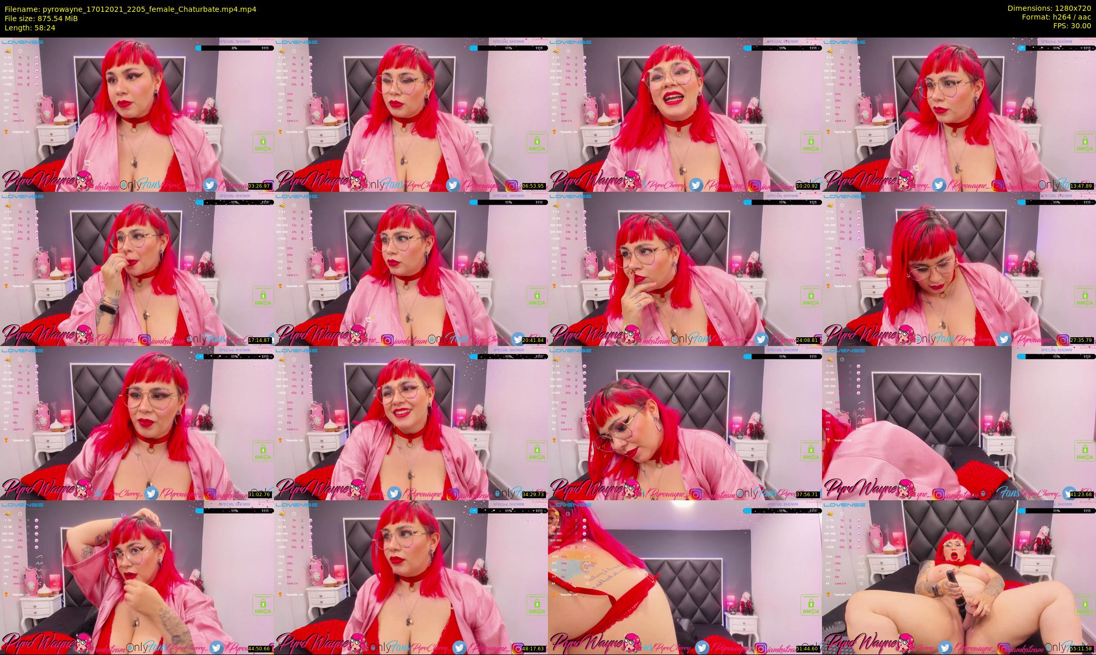 pyrowayne — 59 minute Chaturbate female cam show recording, 720p, Jan 17, 2021