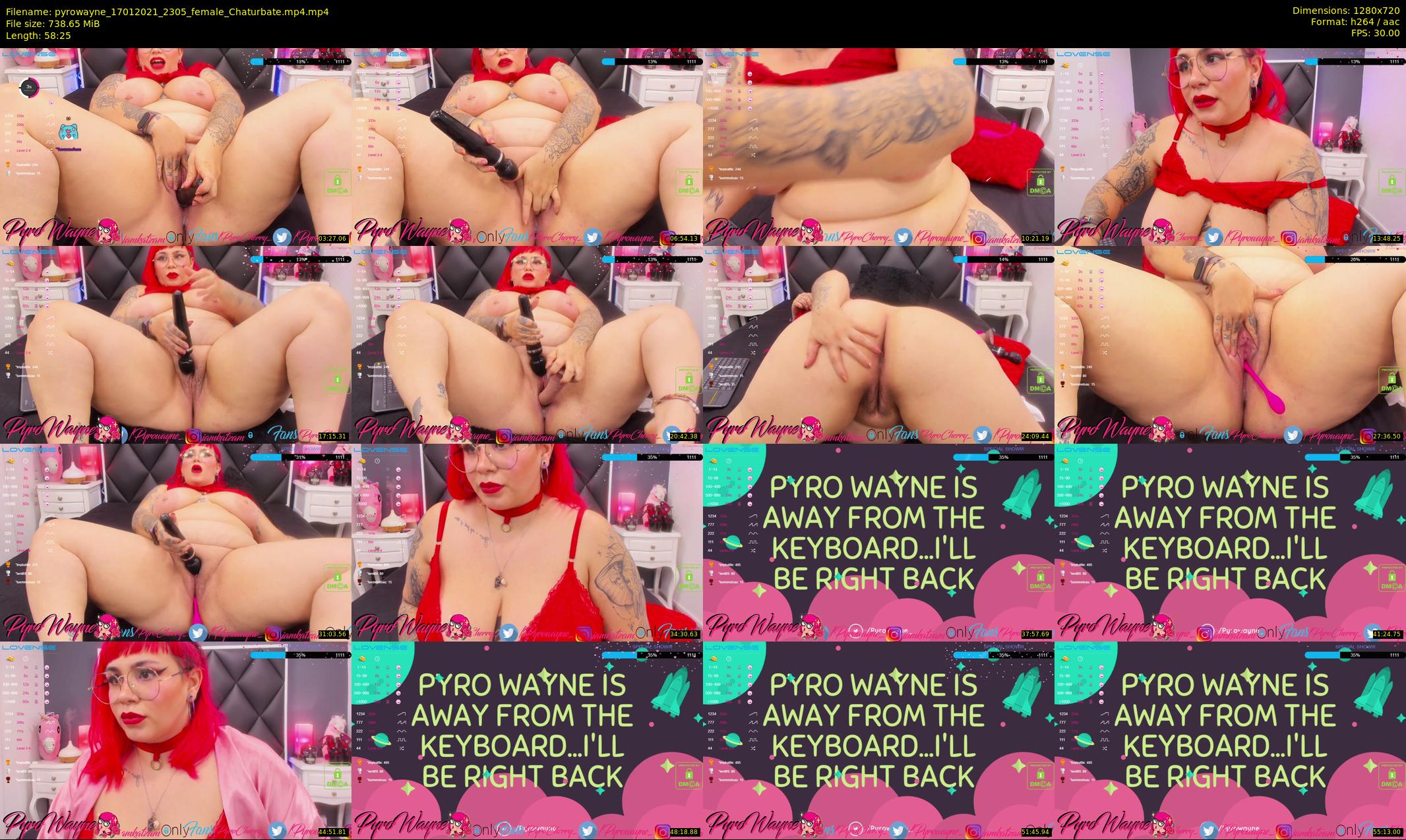 pyrowayne — 59 minute Chaturbate female cam show recording, 720p, Jan 17, 2021