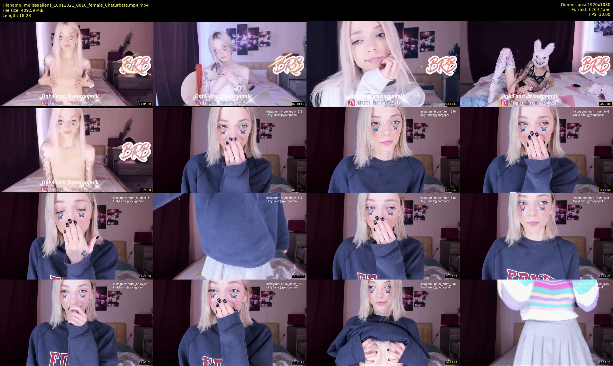 melissaallens — 19 minute Chaturbate female cam show recording, 1080p, Jan 18, 2021