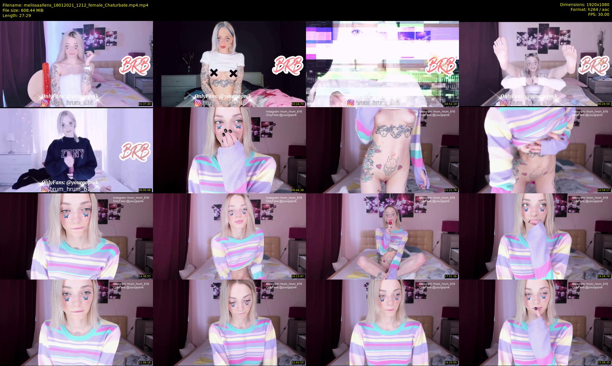 melissaallens — 28 minute Chaturbate female cam show recording, 1080p, Jan 18, 2021