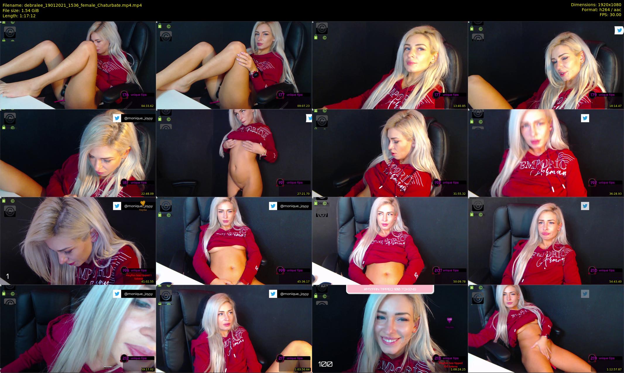 debralee — 78 minute Chaturbate female cam show recording, 1080p, Jan 19, 2021