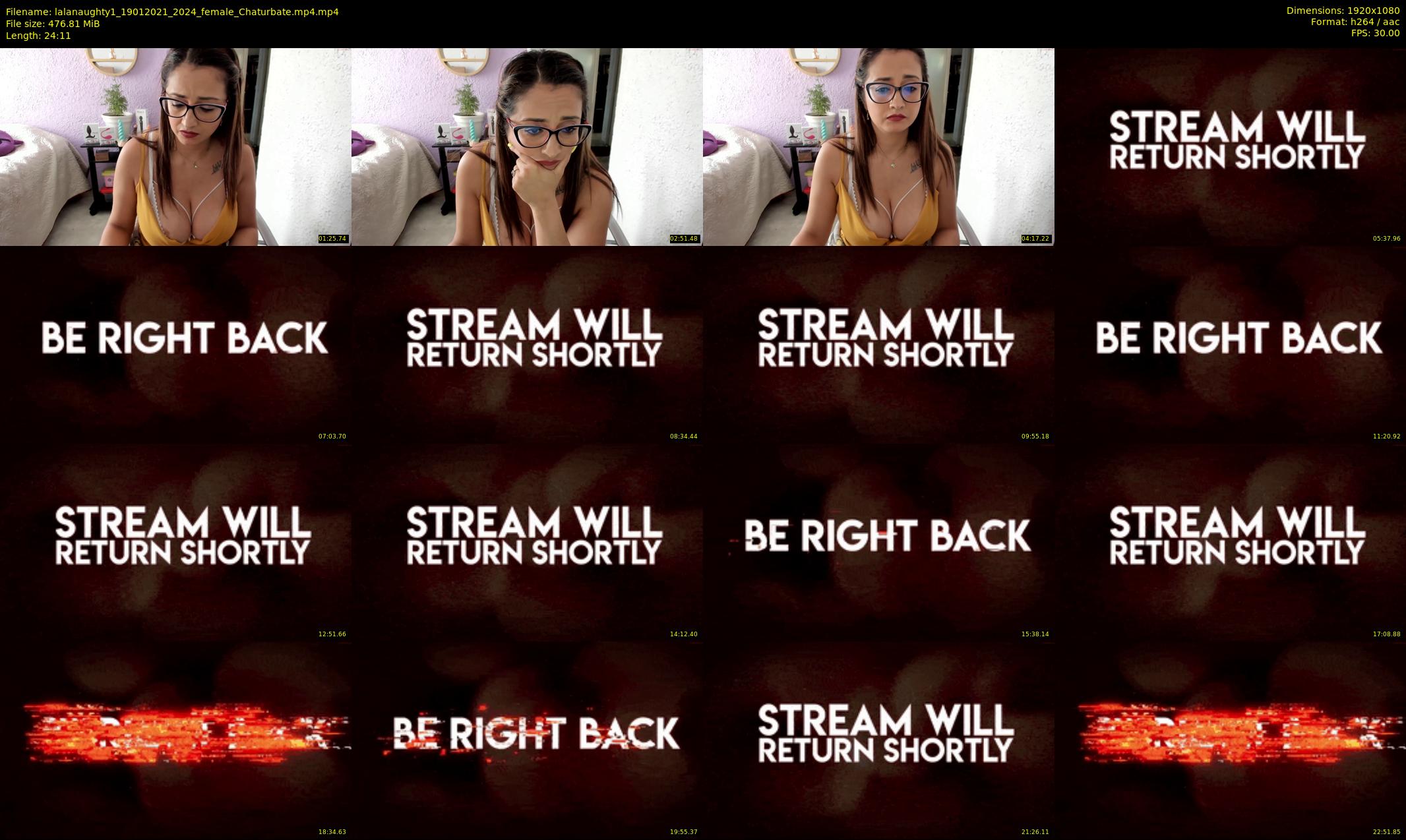 lalanaughty1 — 25 minute Chaturbate female cam show recording, 1080p, Jan 19, 2021