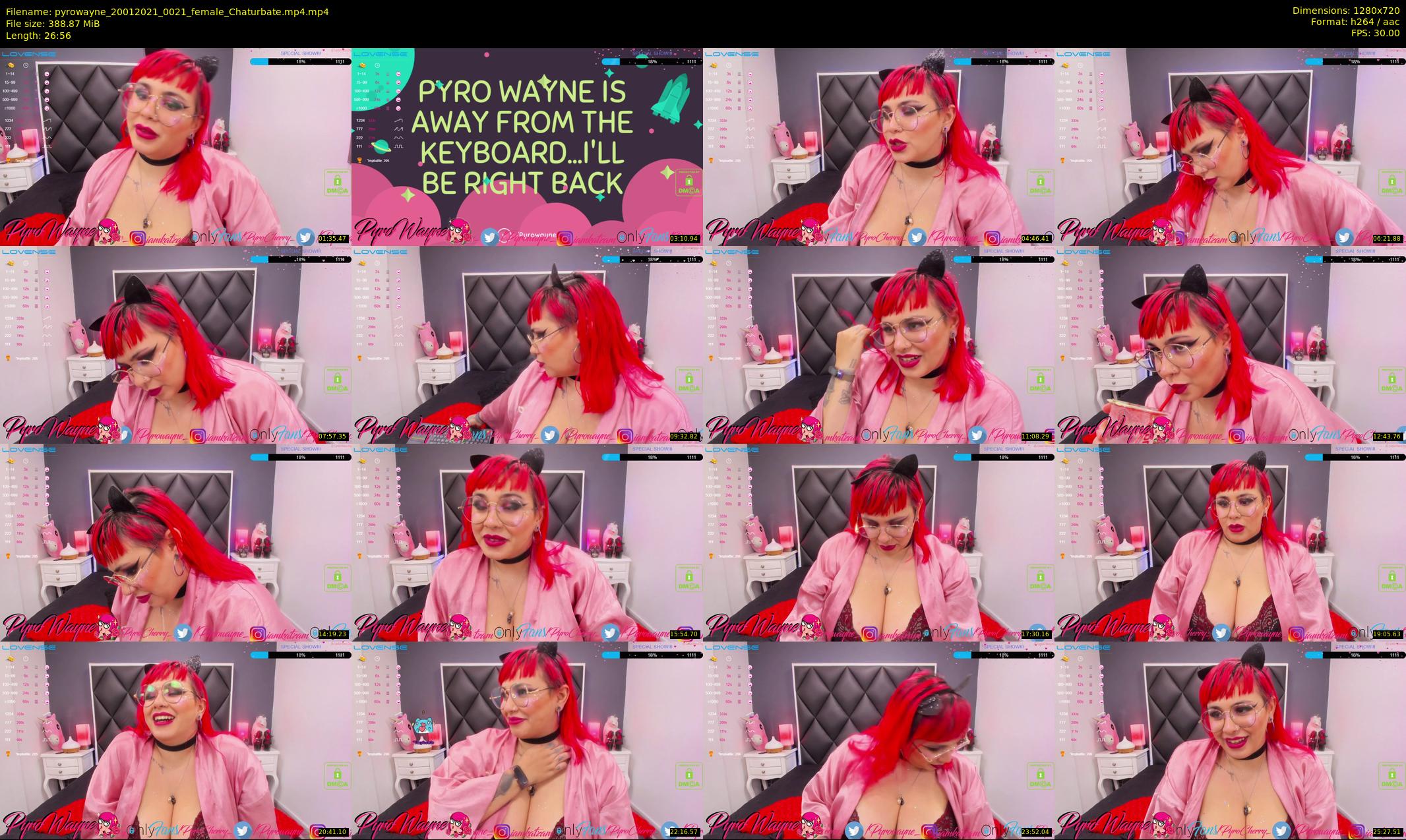 pyrowayne — 27 minute Chaturbate female cam show recording, 720p, Jan 20, 2021