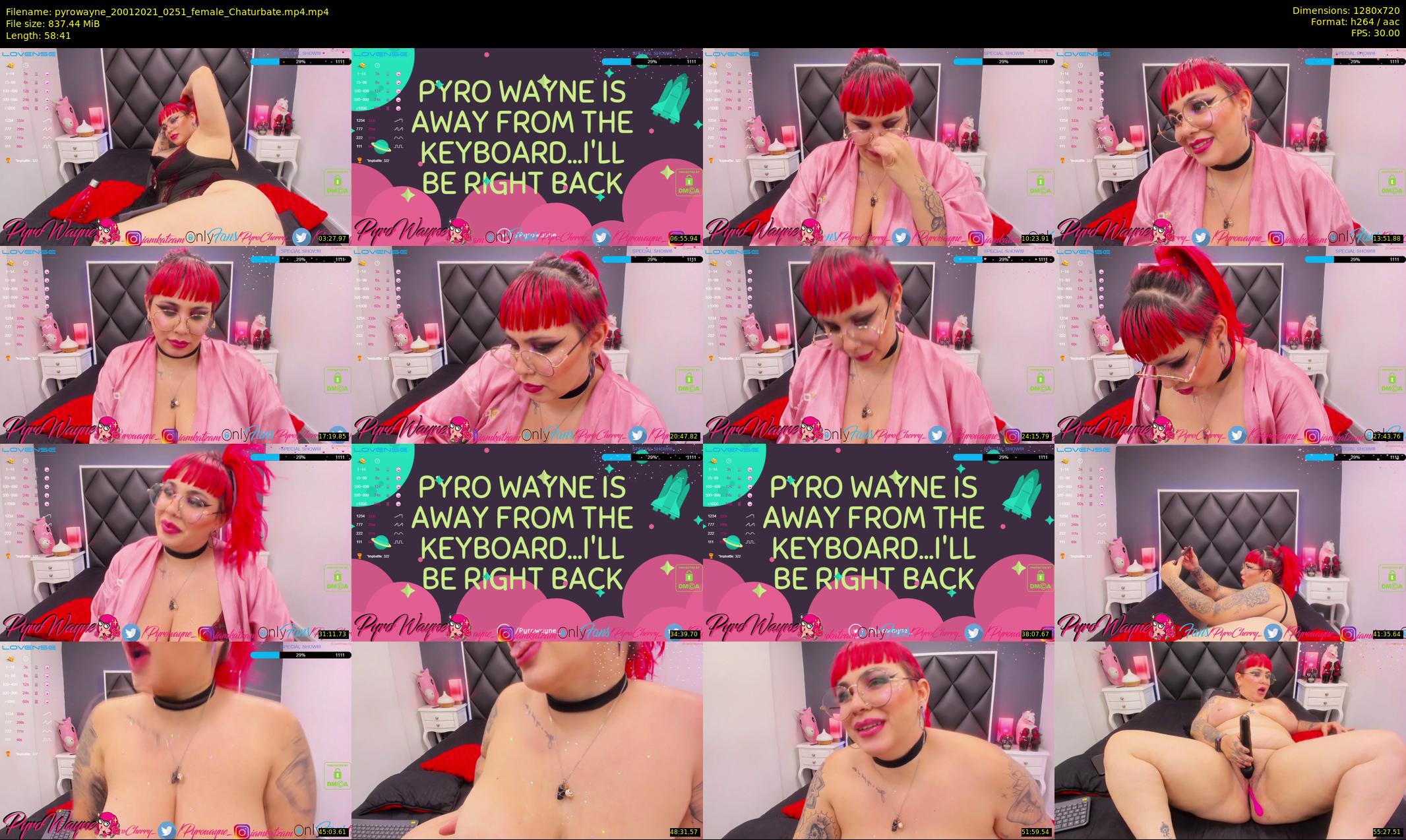 pyrowayne — 59 minute Chaturbate female cam show recording, 720p, Jan 20, 2021