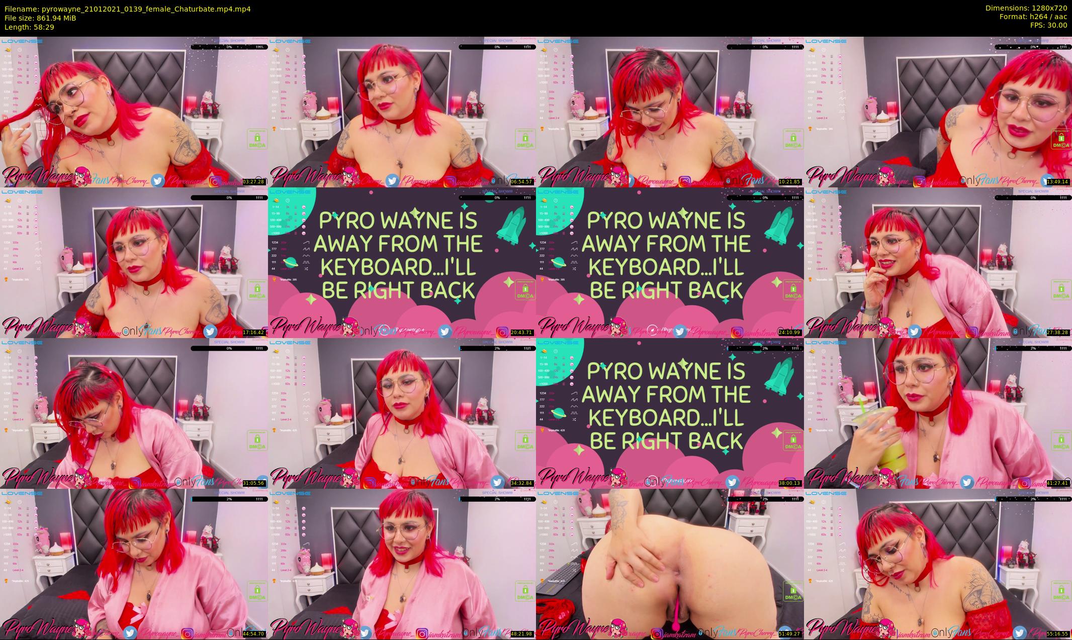 pyrowayne — 59 minute Chaturbate female cam show recording, 720p, Jan 21, 2021