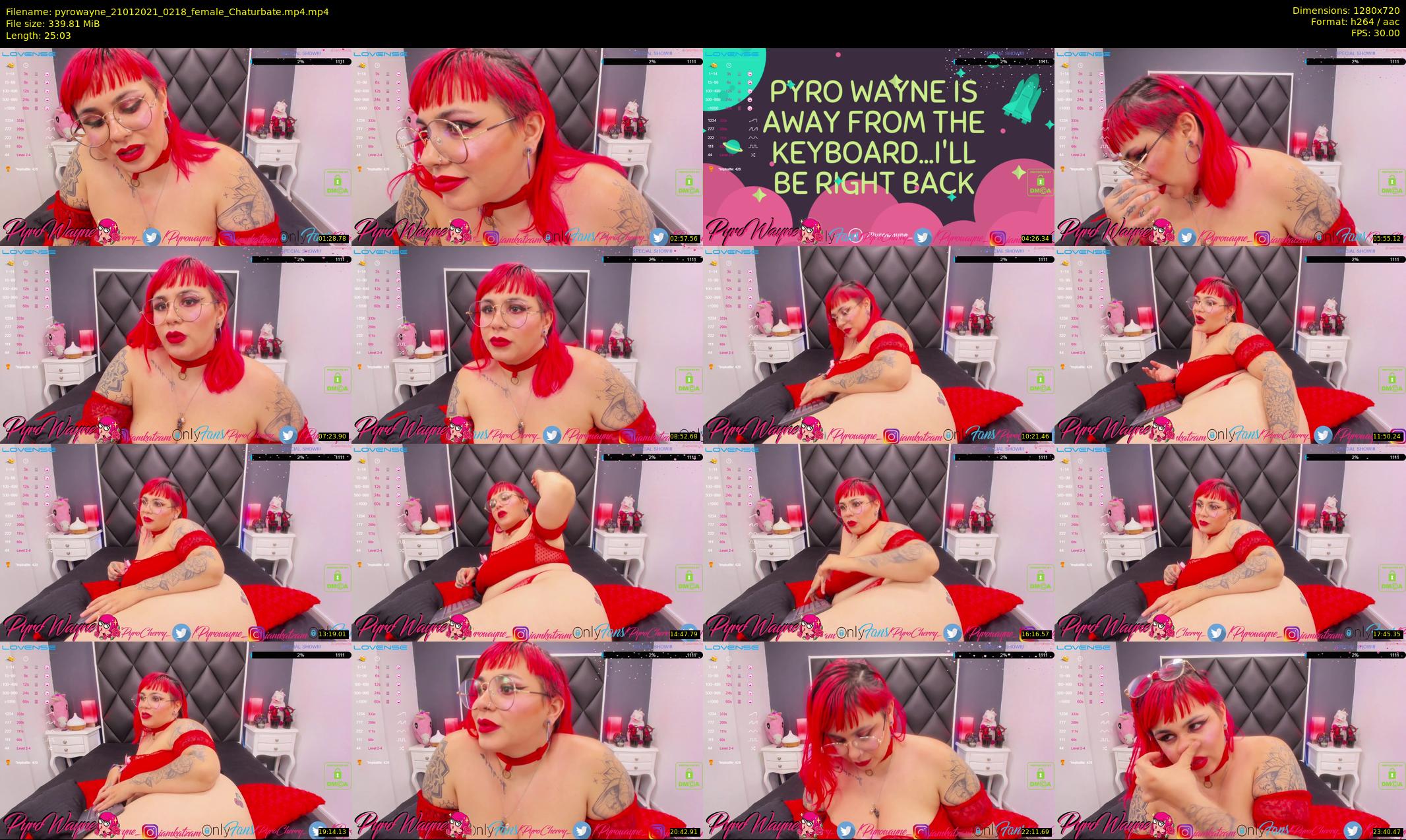 pyrowayne — 26 minute Chaturbate female cam show recording, 720p, Jan 21, 2021