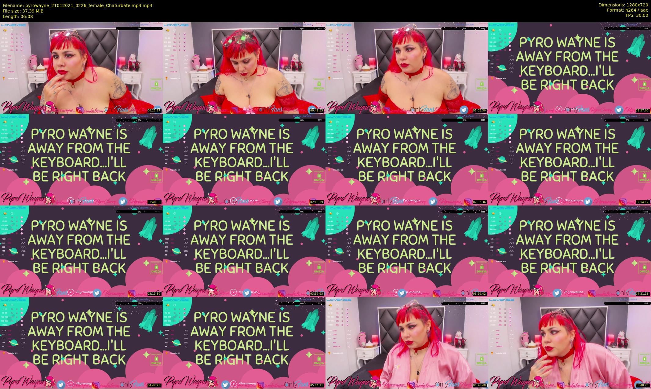 pyrowayne — 7 minute Chaturbate female cam show recording, 720p, Jan 21, 2021