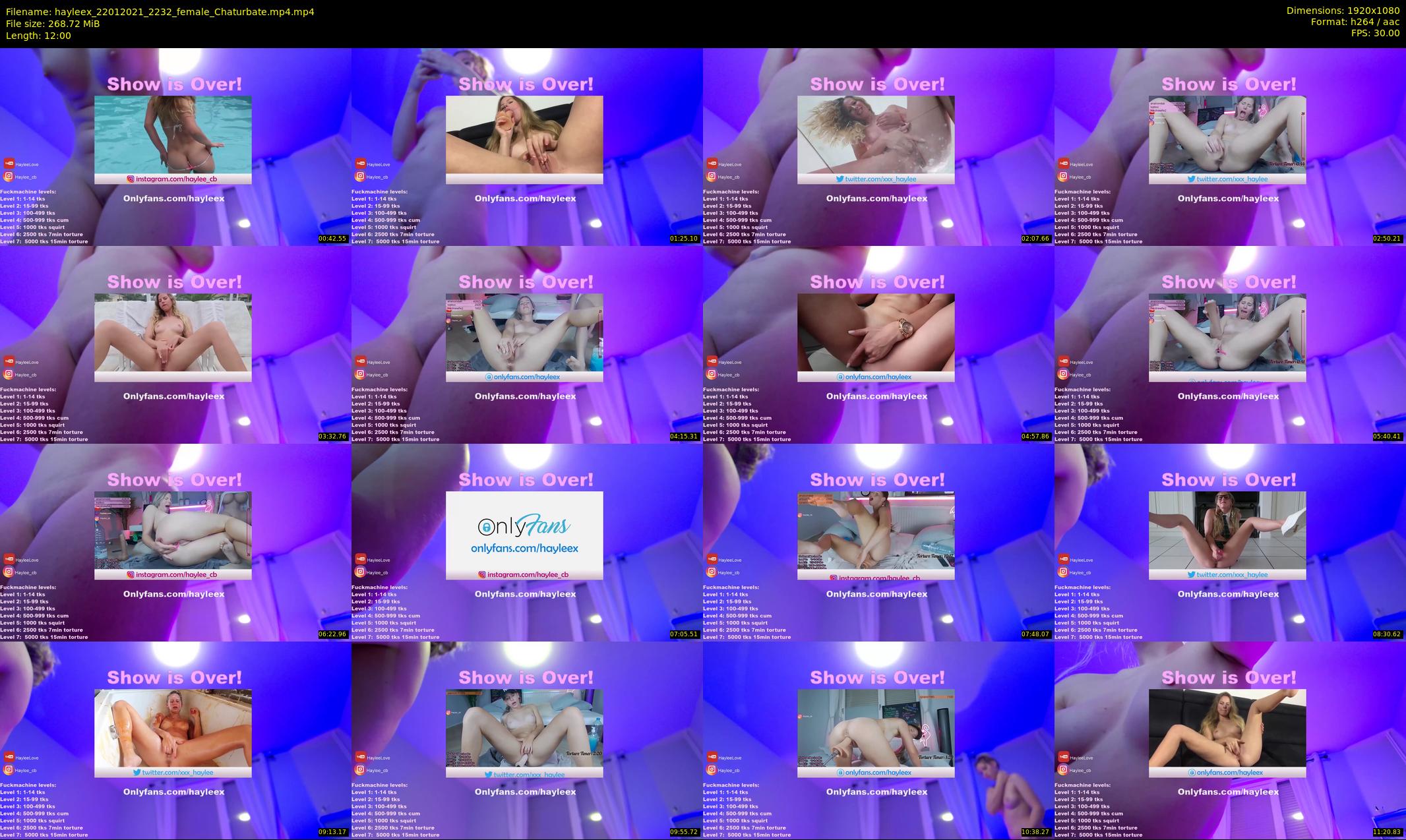 hayleex — 12 minute Chaturbate female cam show recording, 1080p, Jan 22, 2021