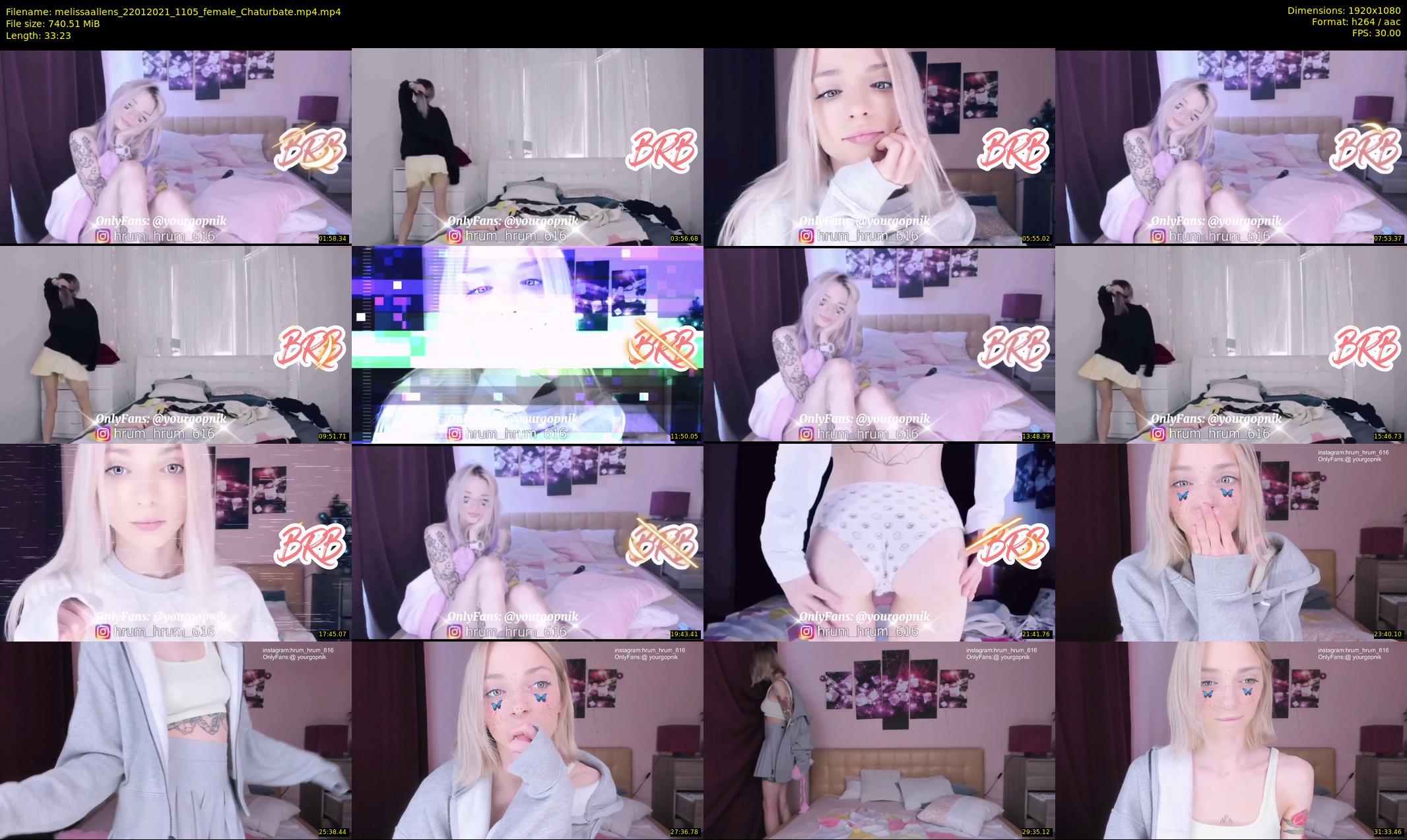 melissaallens — 34 minute Chaturbate female cam show recording, 1080p, Jan 22, 2021