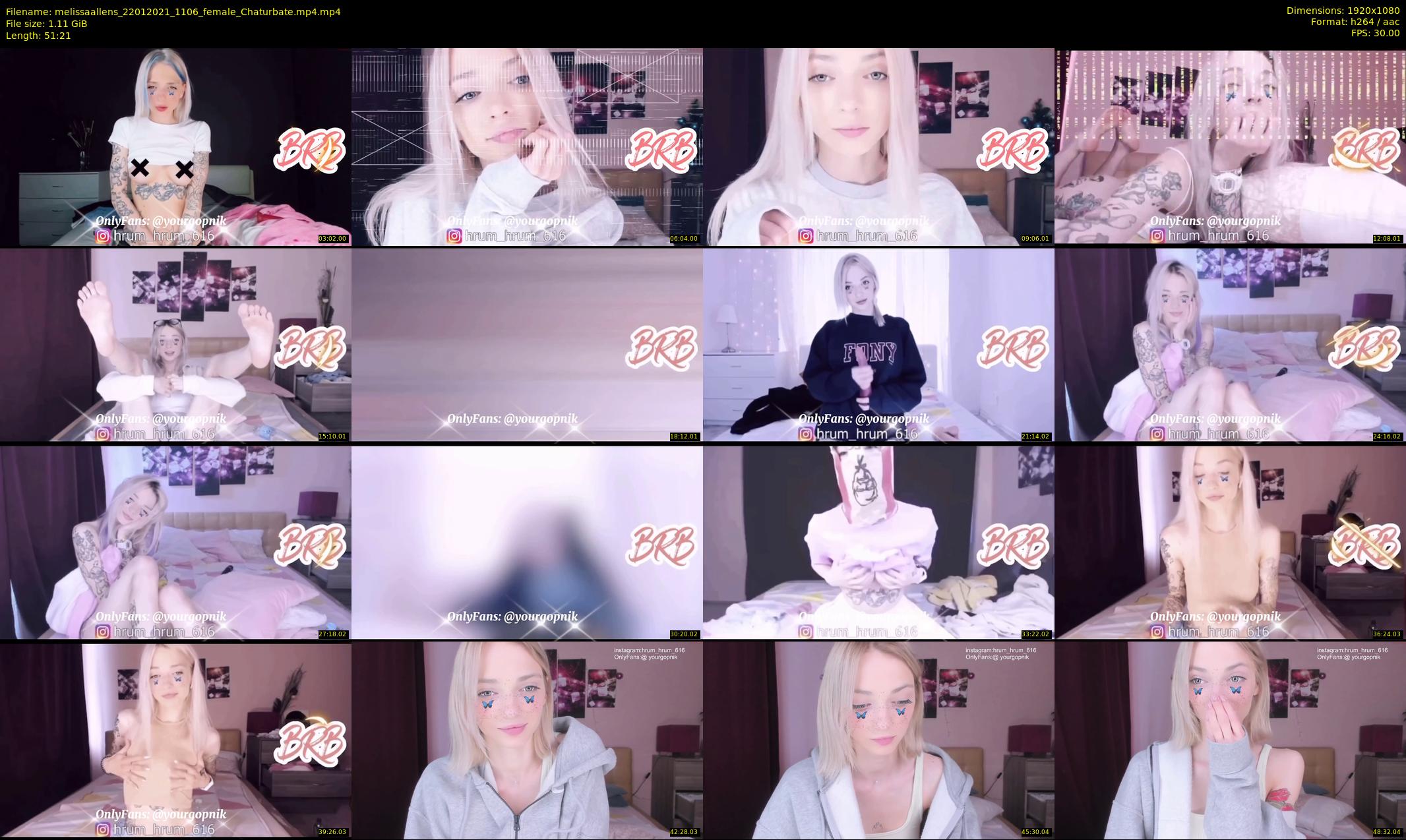 melissaallens — 52 minute Chaturbate female cam show recording, 1080p, Jan 22, 2021