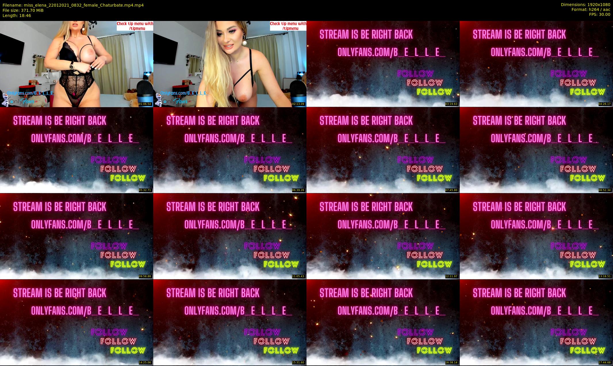 miss_elena — 19 minute Chaturbate female cam show recording, 1080p, Jan 22, 2021