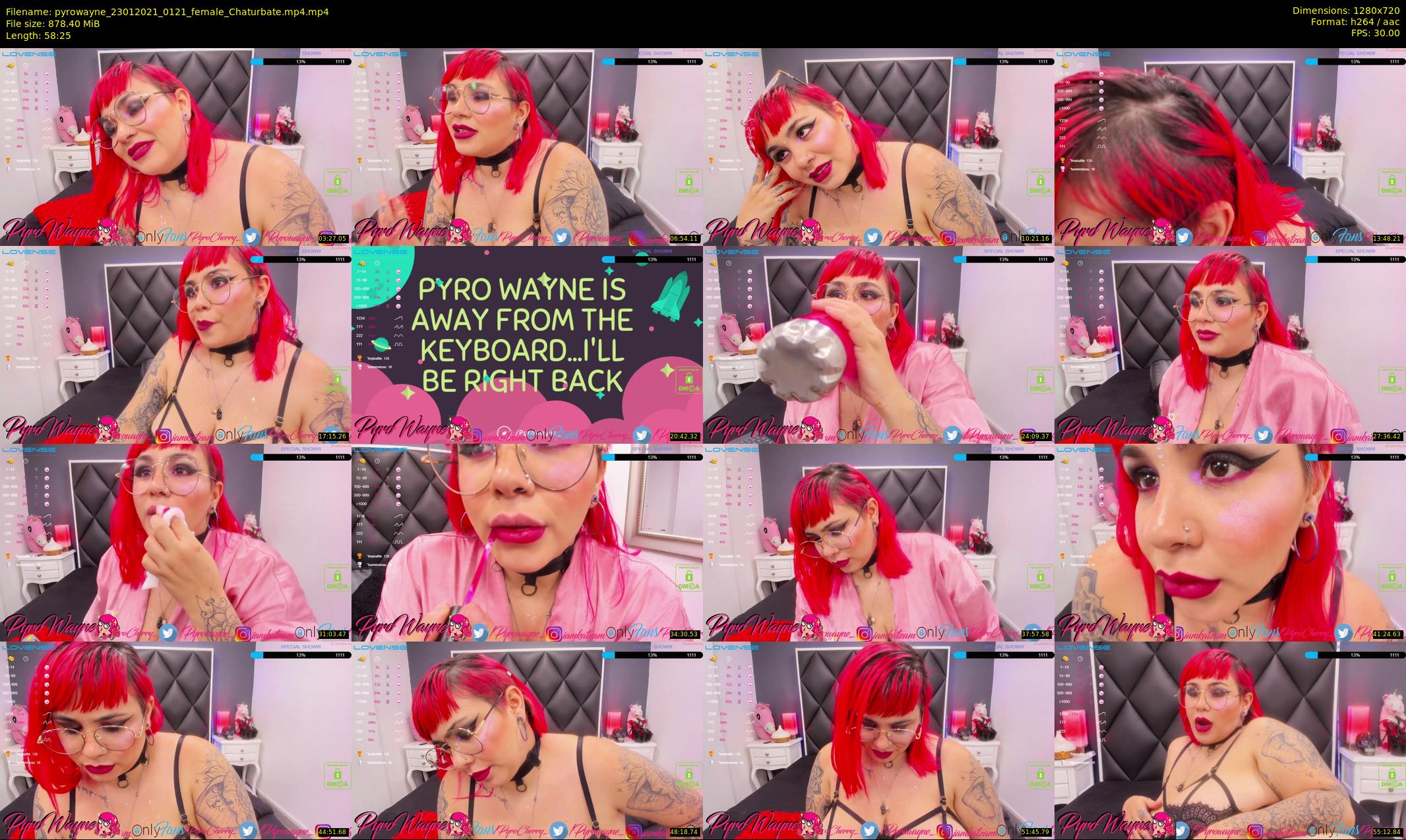 pyrowayne — 59 minute Chaturbate female cam show recording, 720p, Jan 23, 2021