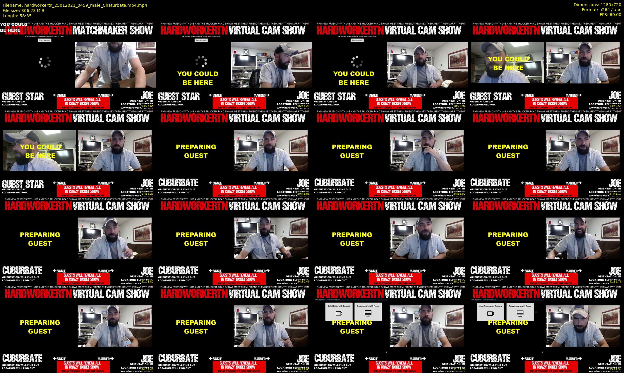 hardworkertn — 59 minute Chaturbate male cam show recording, 720p, Jan 25, 2021