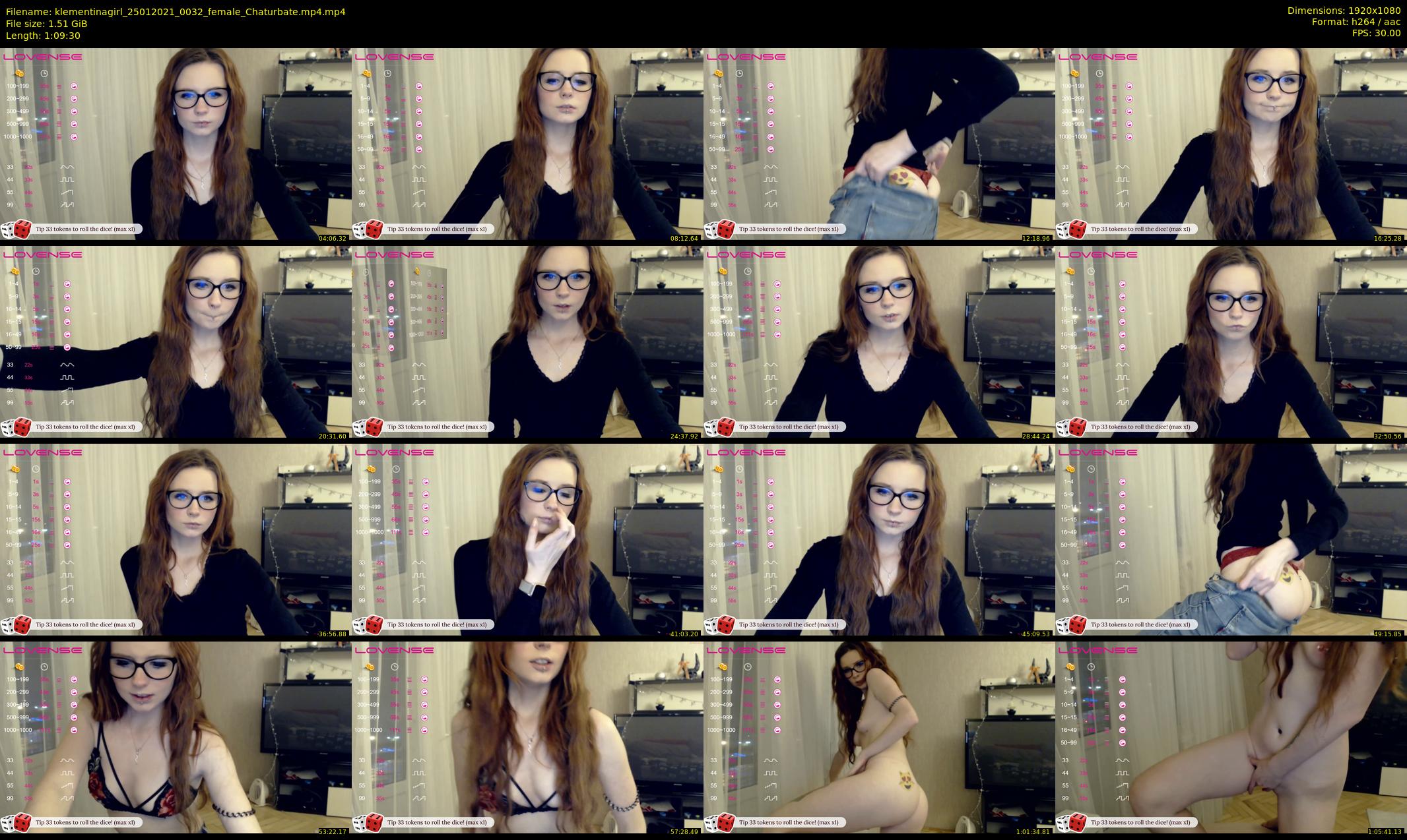 klementinagirl — 70 minute Chaturbate female cam show recording, 1080p, Jan 25, 2021