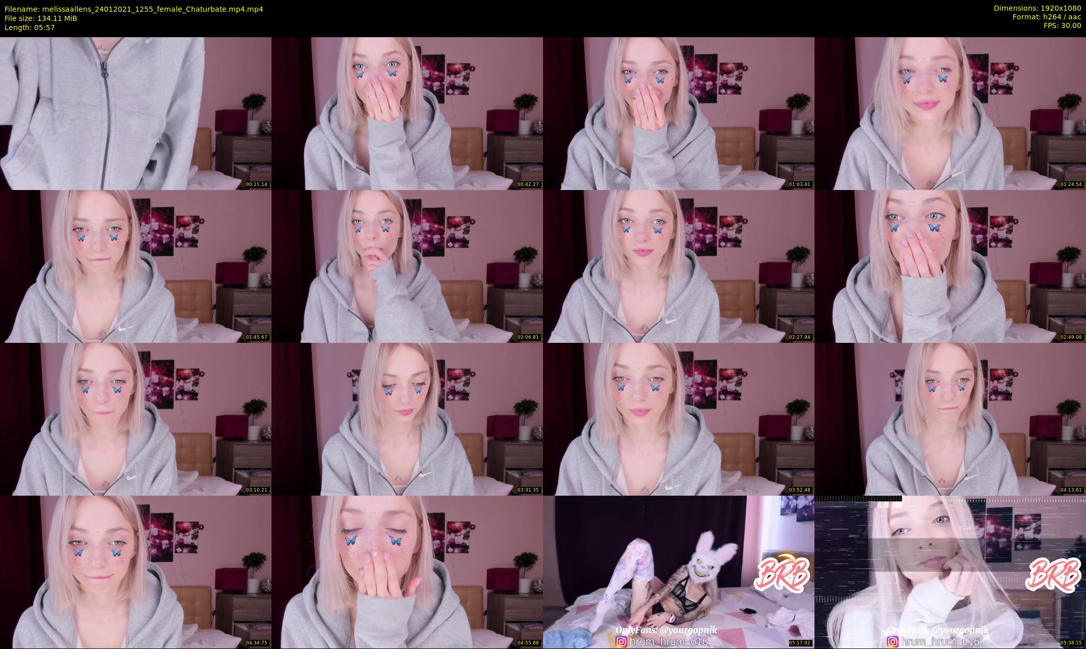 melissaallens — 6 minute Chaturbate female cam show recording, 1080p, Jan 24, 2021