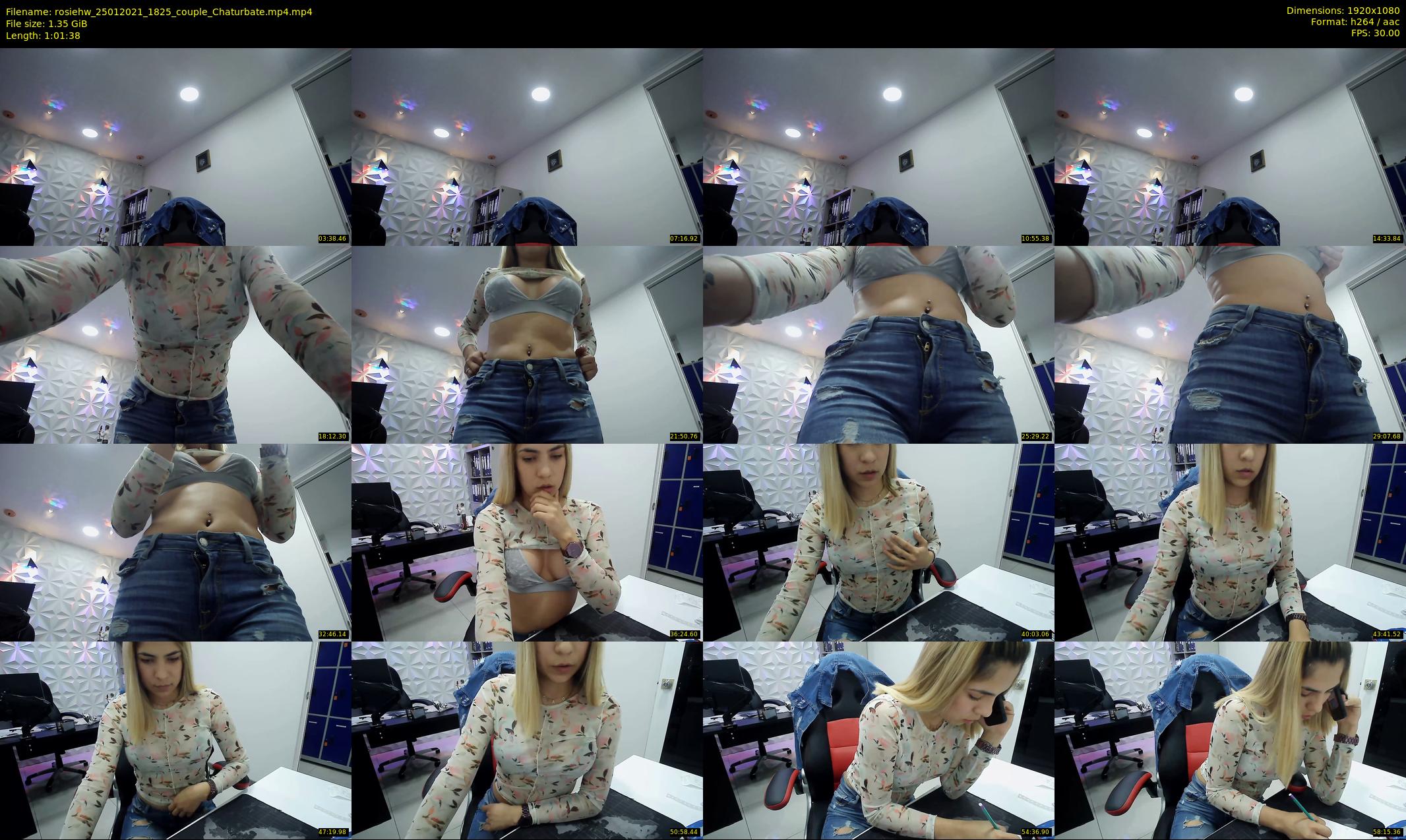 rosiehw — 62 minute Chaturbate couple cam show recording, 1080p, Jan 25, 2021
