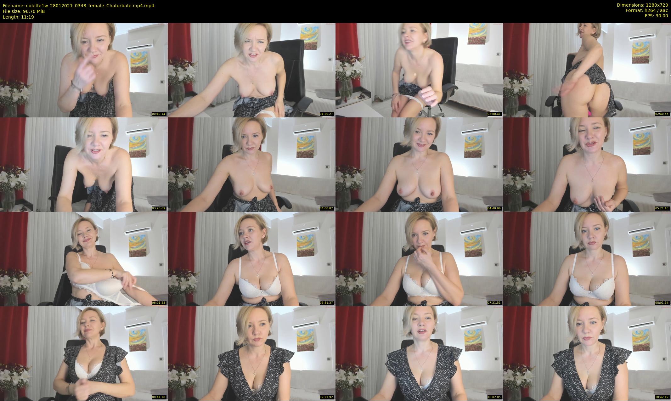 colette1w — 12 minute Chaturbate female cam show recording, 720p, Jan 28, 2021
