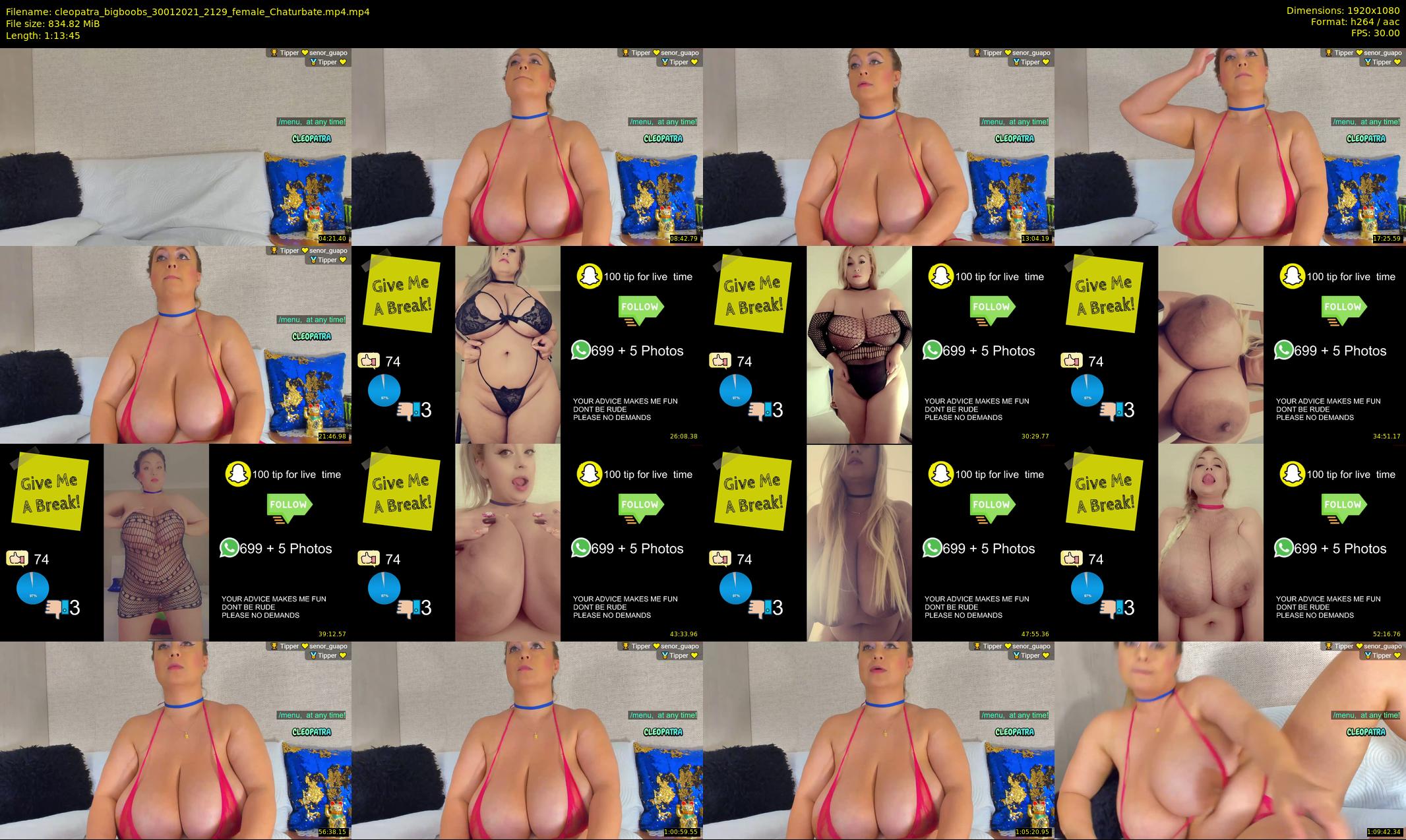 cleopatra_bigboobs — 74 minute Chaturbate female cam show recording, 1080p, Jan 30, 2021