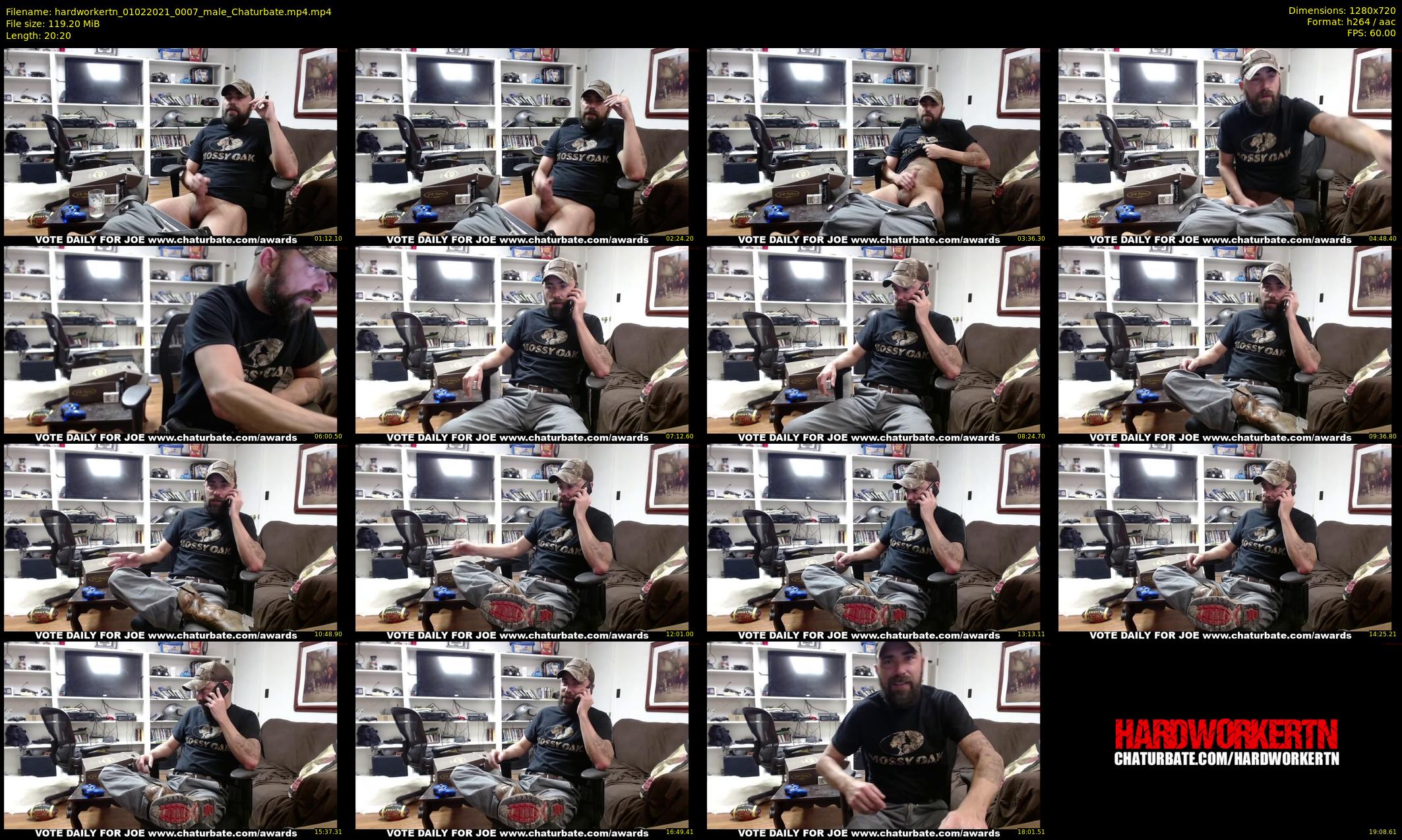 hardworkertn — 21 minute Chaturbate male cam show recording, 720p, Feb 1, 2021