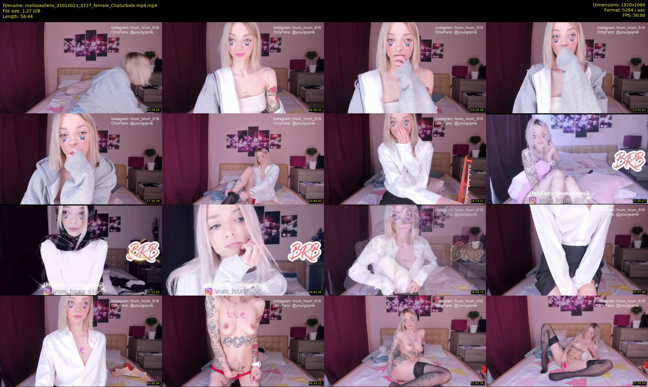melissaallens — 59 minute Chaturbate female cam show recording, 1080p, Jan 31, 2021