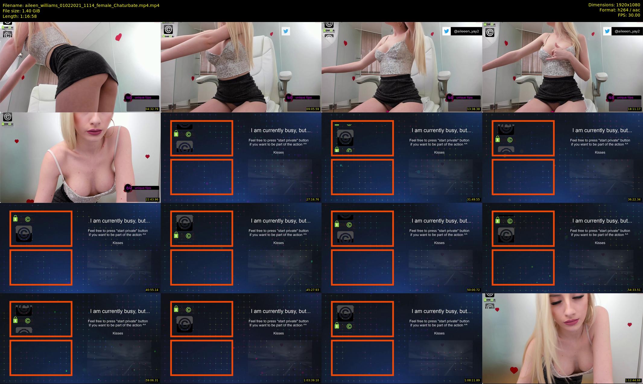 aileen_williams — 77 minute Chaturbate female cam show recording, 1080p, Feb 1, 2021