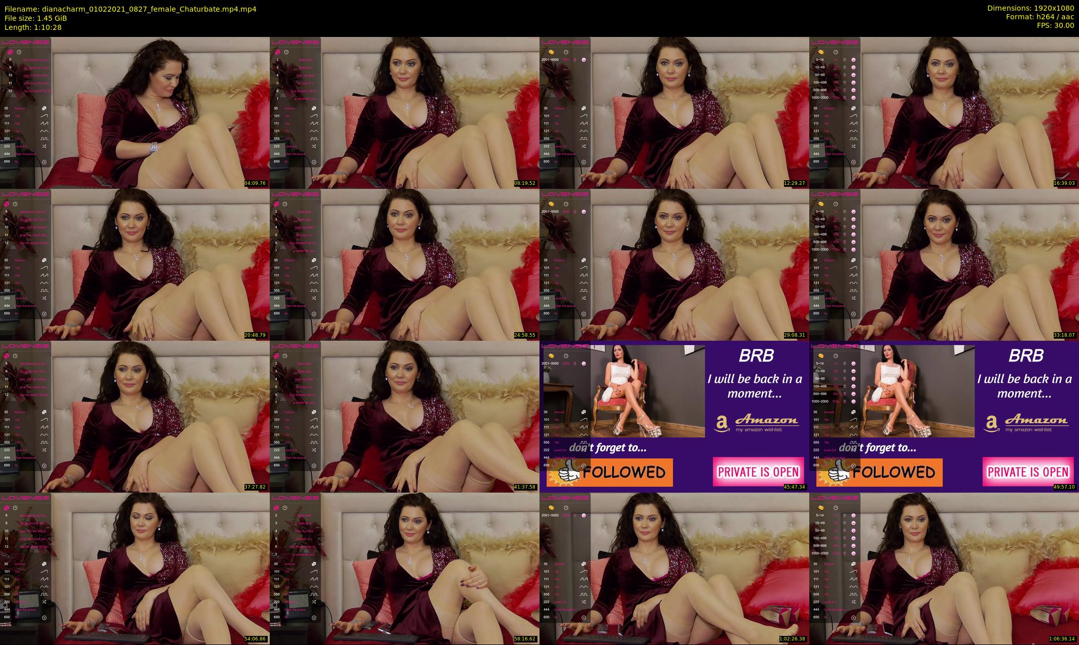 dianacharm — 71 minute Chaturbate female cam show recording, 1080p, Feb 1, 2021