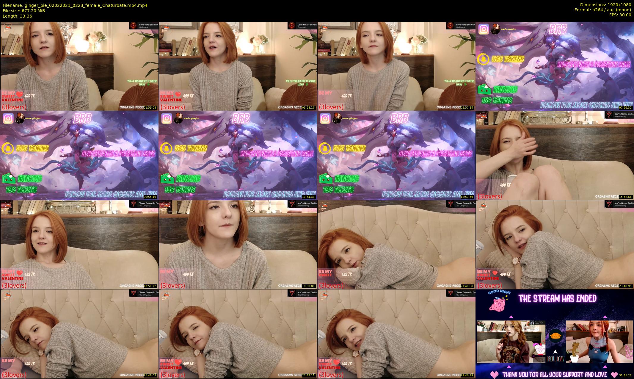 ginger_pie — 34 minute Chaturbate female cam show recording, 1080p, Feb 2, 2021