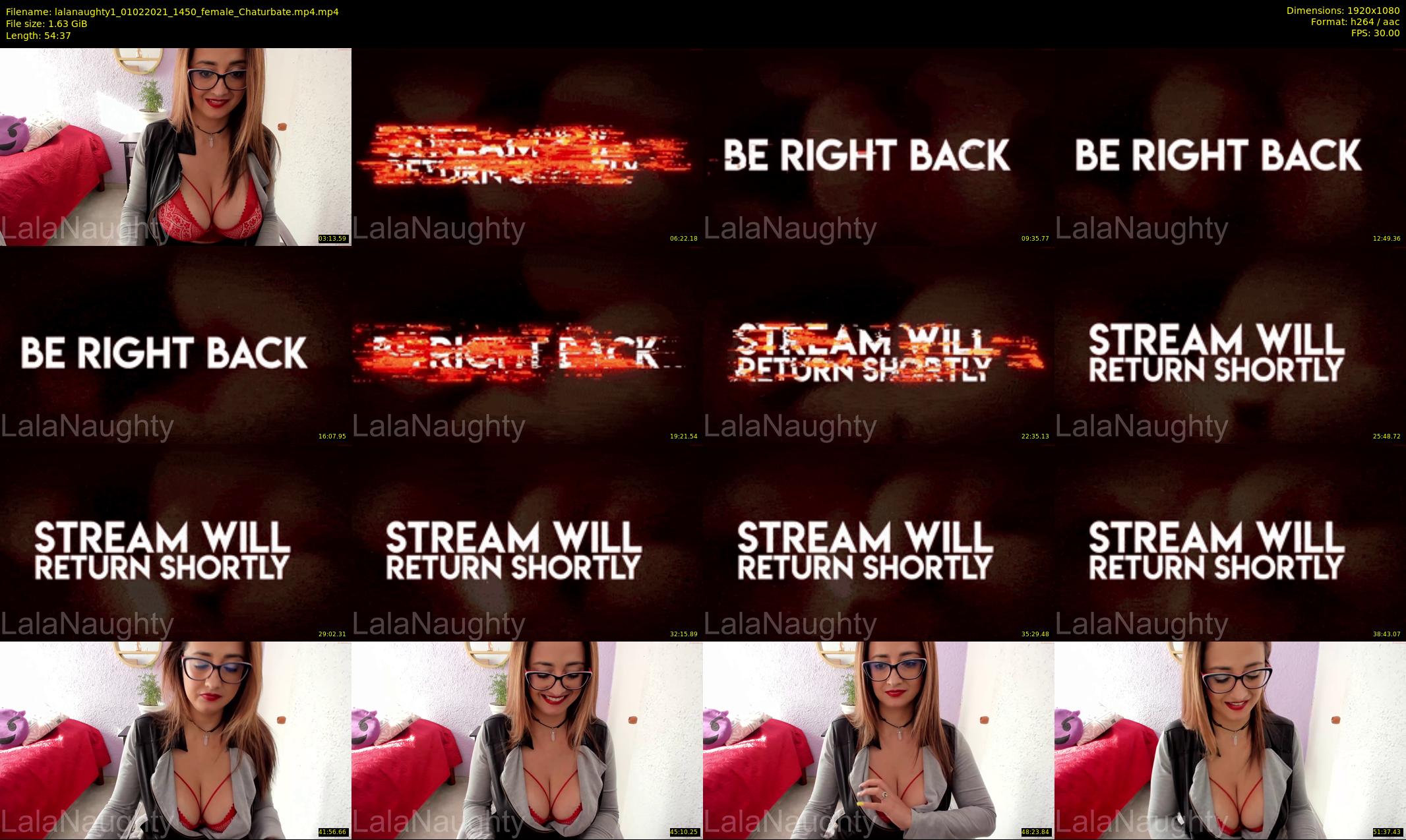 lalanaughty1 — 55 minute Chaturbate female cam show recording, 1080p, Feb 1, 2021