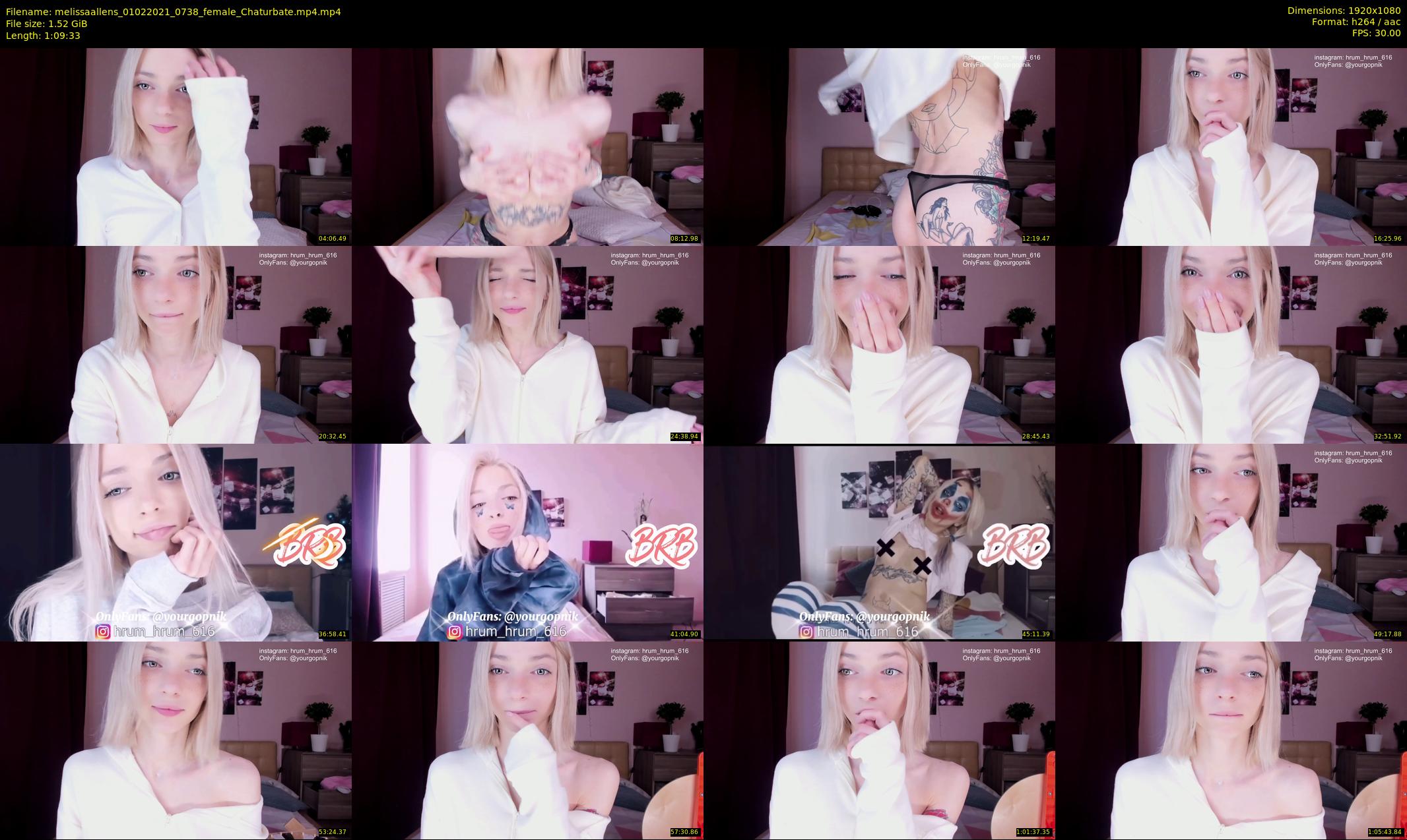melissaallens — 70 minute Chaturbate female cam show recording, 1080p, Feb 1, 2021