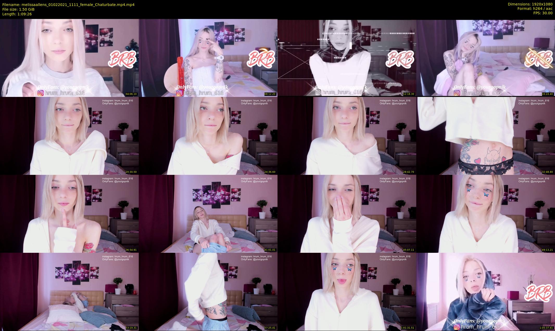 melissaallens — 70 minute Chaturbate female cam show recording, 1080p, Feb 1, 2021