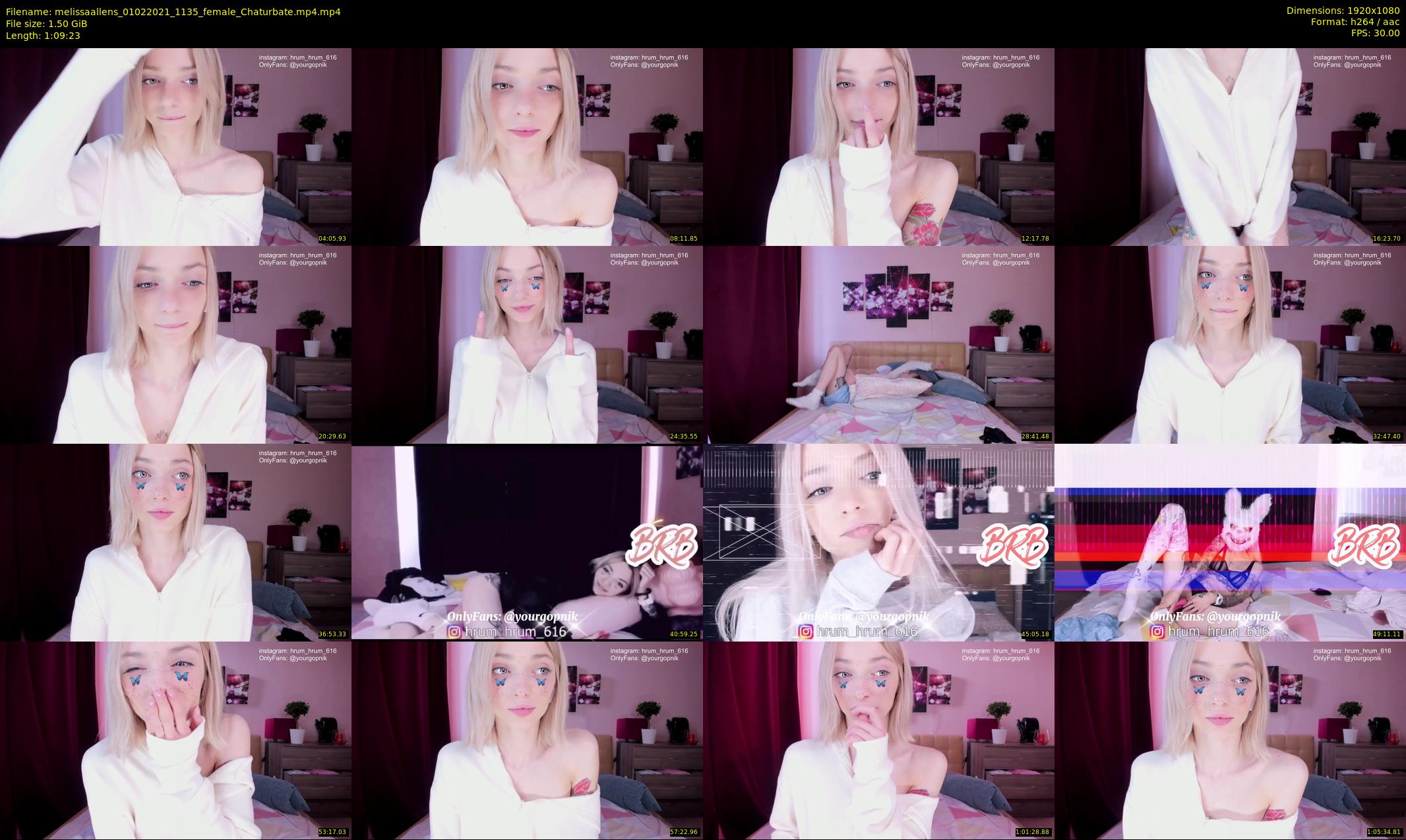 melissaallens — 70 minute Chaturbate female cam show recording, 1080p, Feb 1, 2021