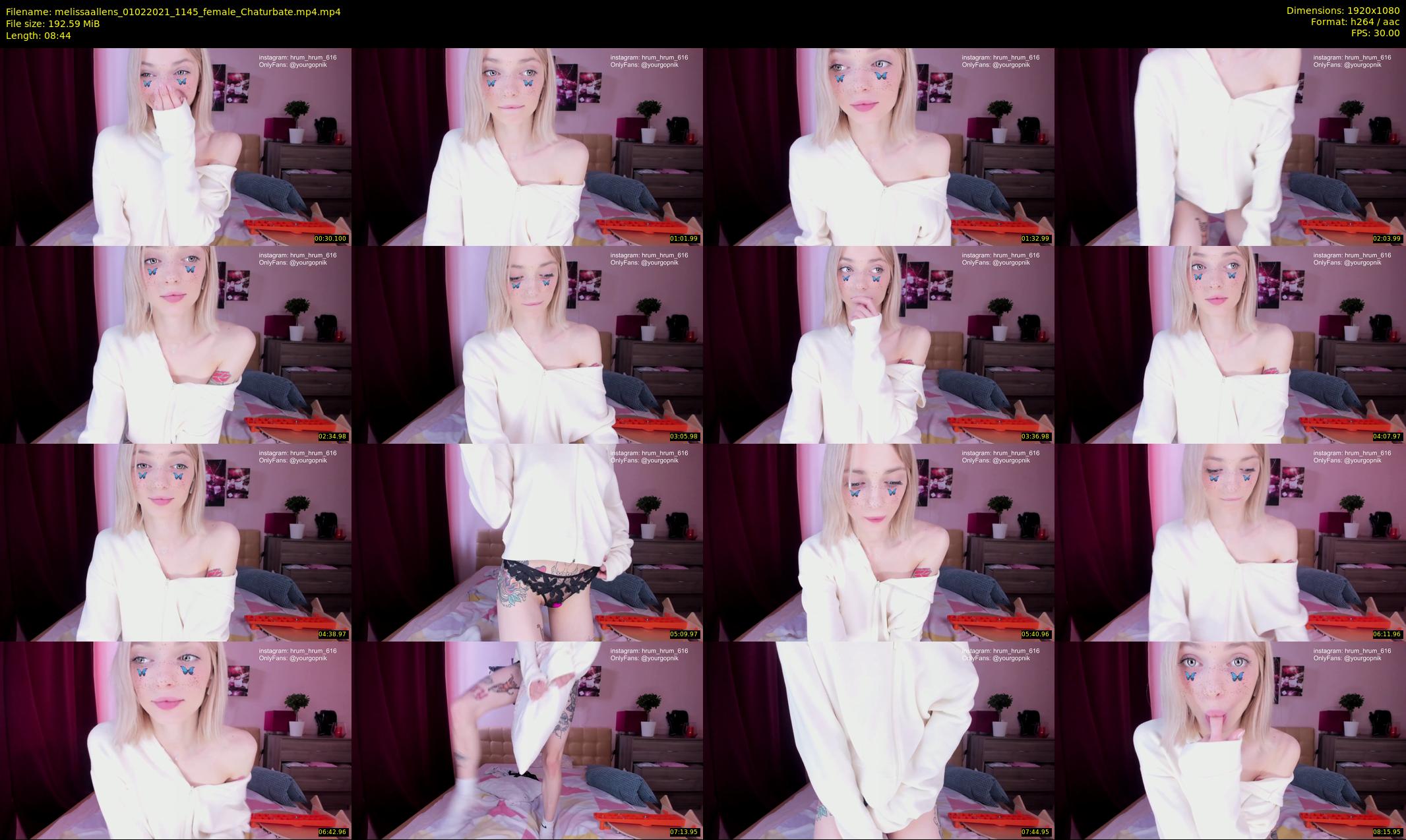 melissaallens — 9 minute Chaturbate female cam show recording, 1080p, Feb 1, 2021