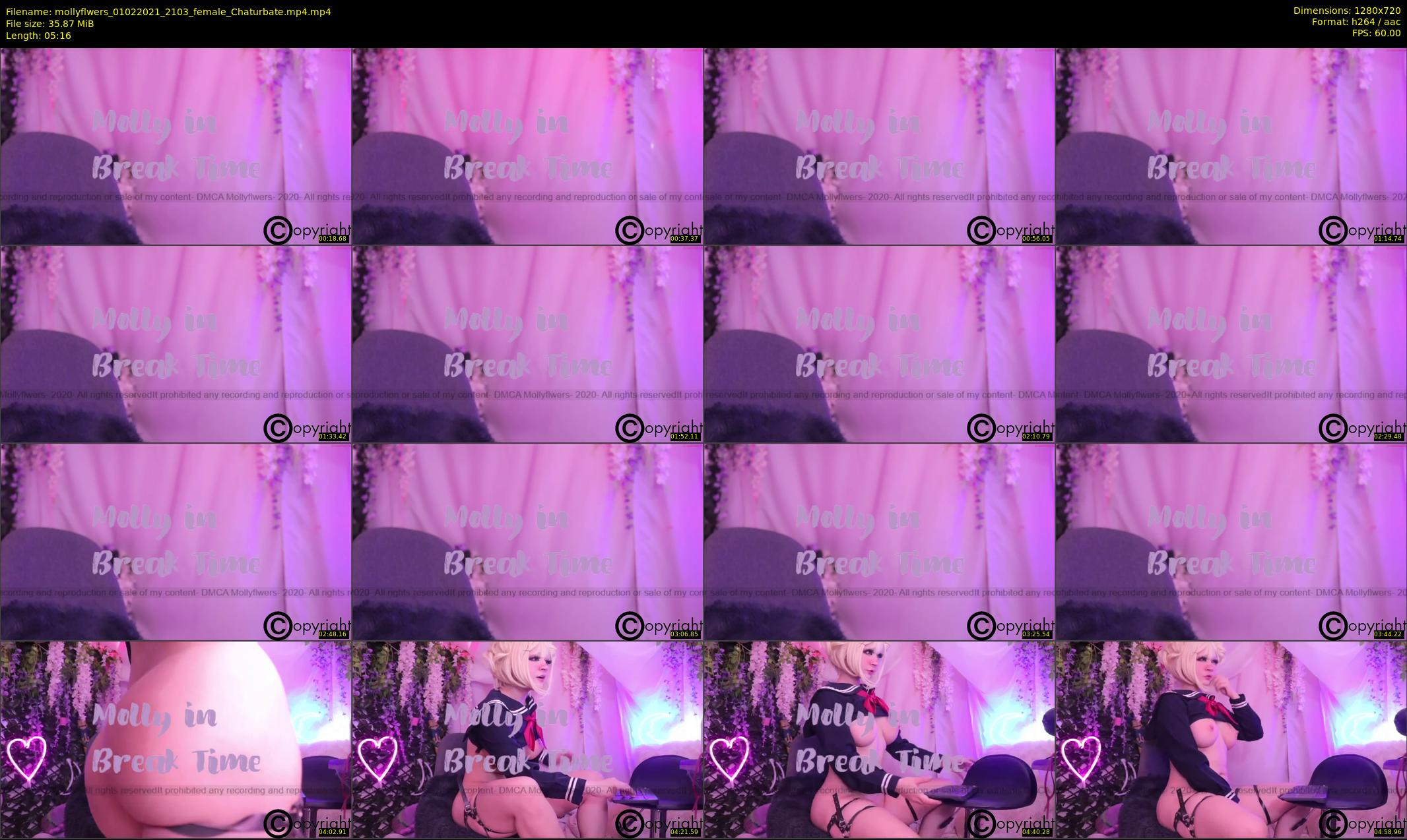 mollyflwers — 6 minute Chaturbate female cam show recording, 720p, Feb 1, 2021