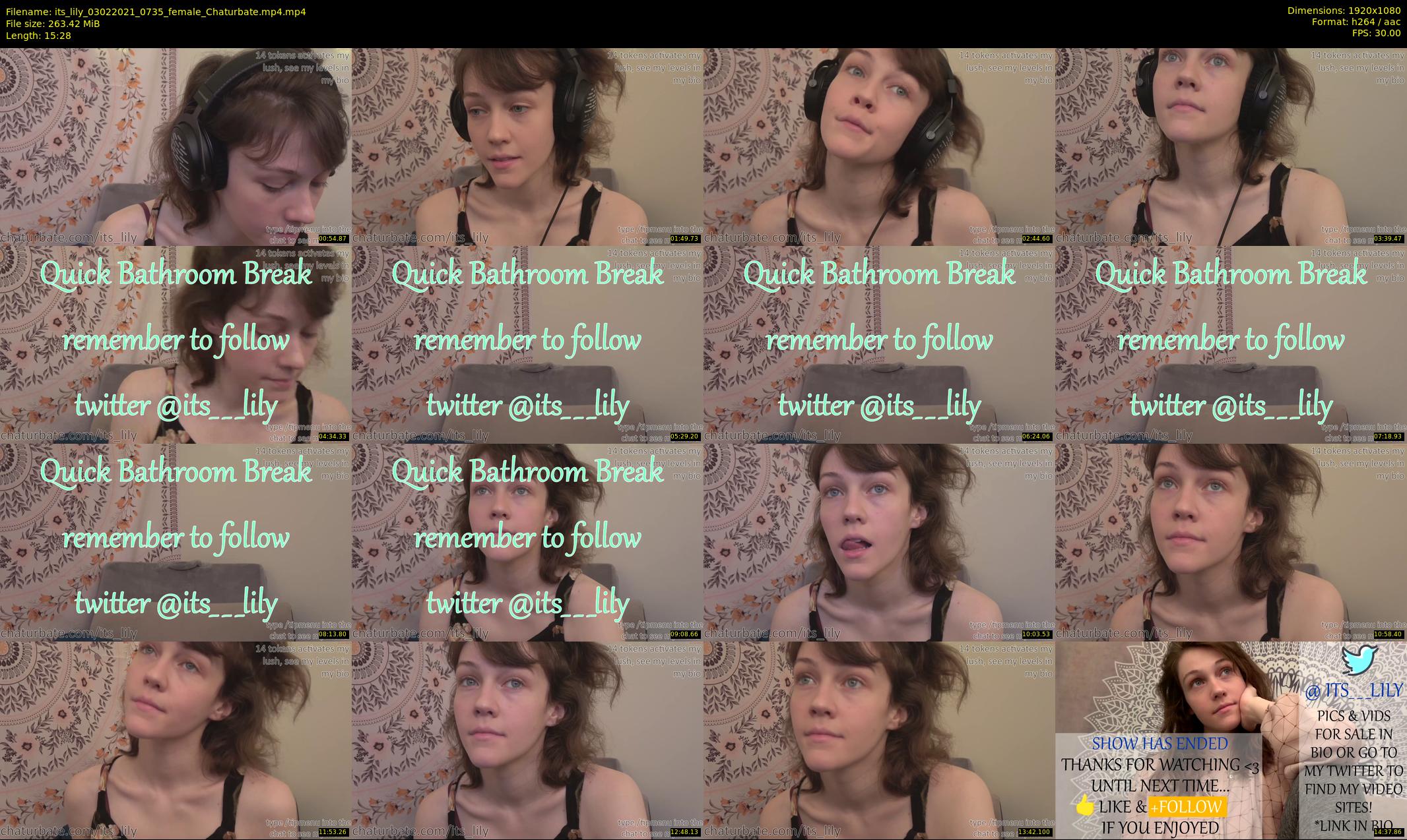 its_lily — 16 minute Chaturbate female cam show recording, 1080p, Feb 3, 2021