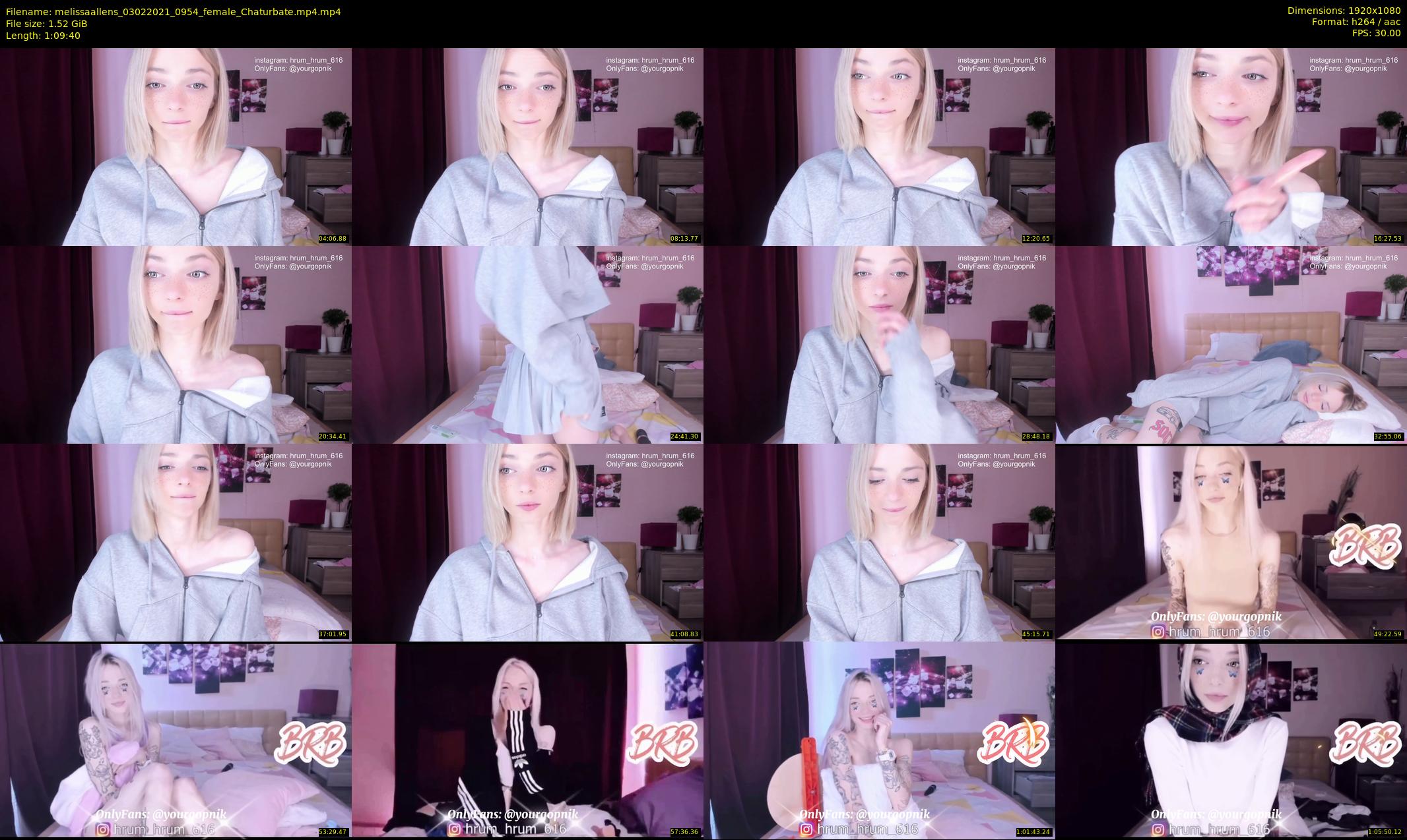 melissaallens — 70 minute Chaturbate female cam show recording, 1080p, Feb 3, 2021