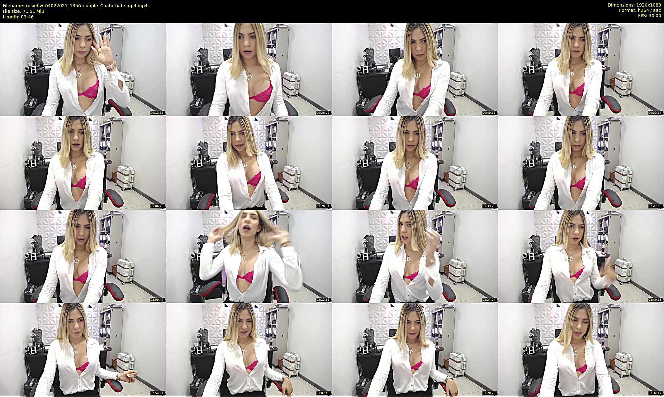 rosiehw — 4 minute Chaturbate couple cam show recording, 1080p, Feb 4, 2021
