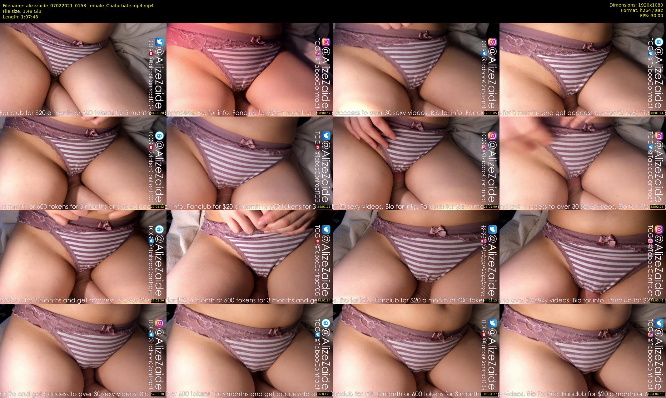 alizezaide — 68 minute Chaturbate female cam show recording, 1080p, Feb 7, 2021