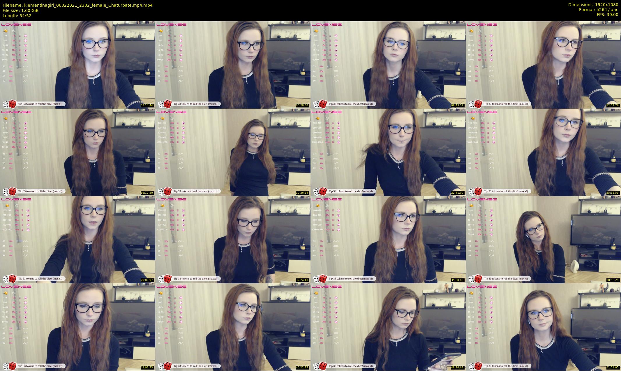 klementinagirl — 55 minute Chaturbate female cam show recording, 1080p, Feb 6, 2021