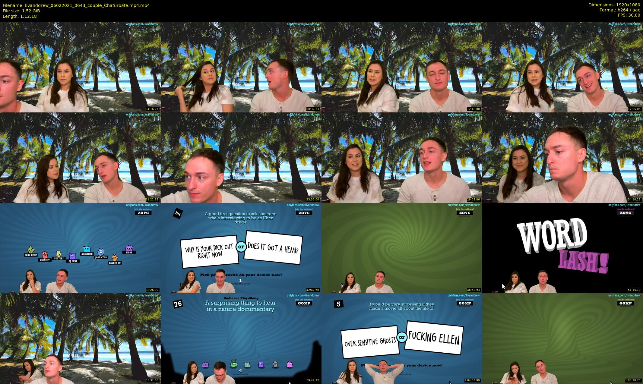 livanddrew — 73 minute Chaturbate couple cam show recording, 1080p, Feb 6, 2021