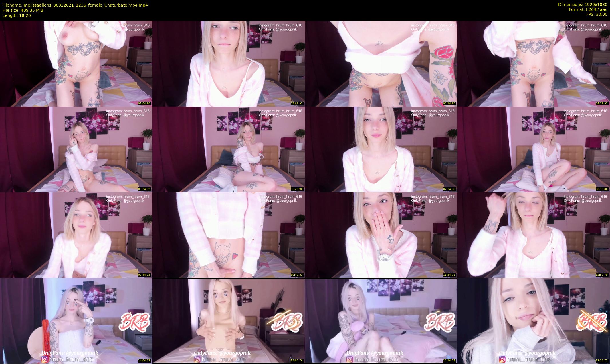 melissaallens — 19 minute Chaturbate female cam show recording, 1080p, Feb 6, 2021