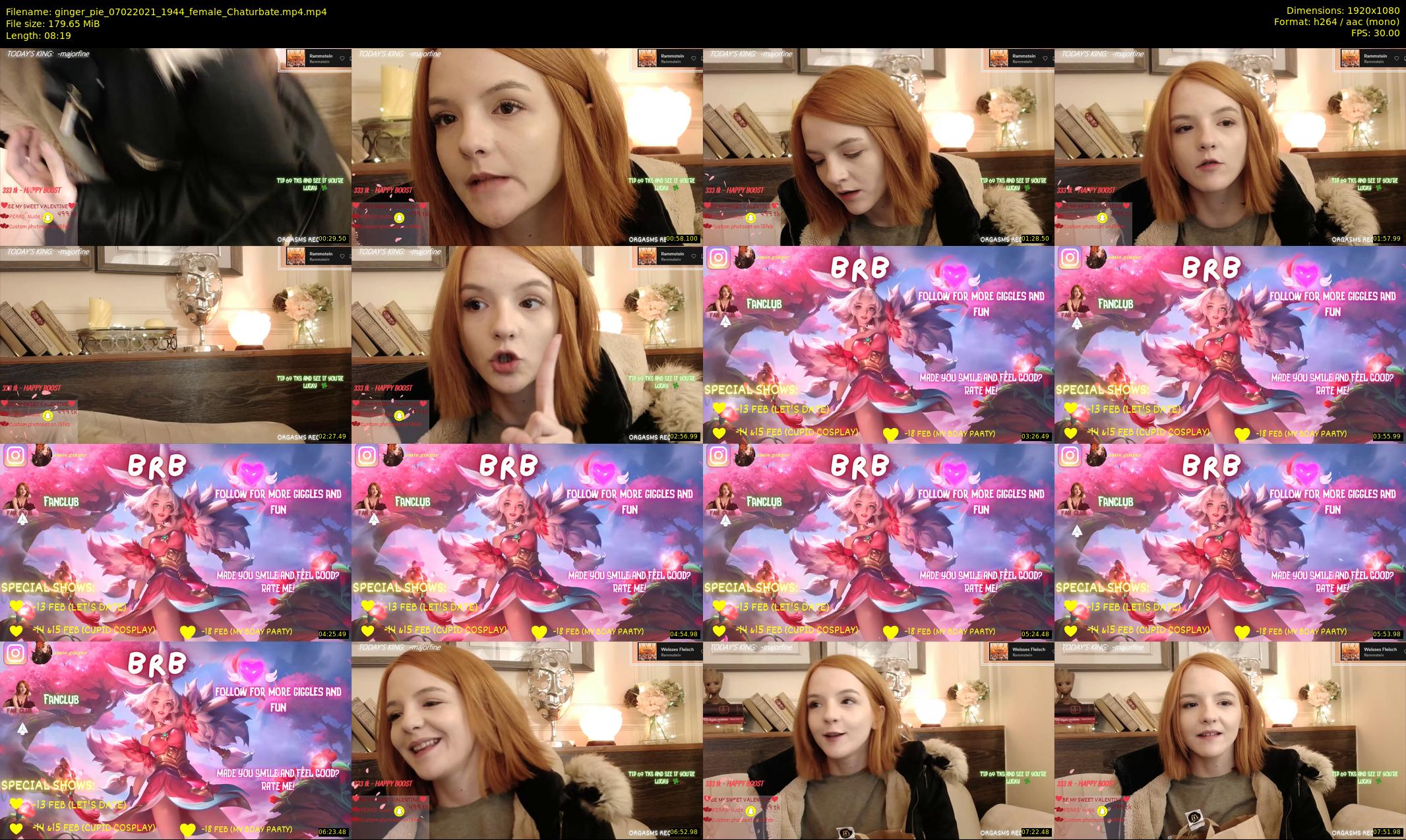 ginger_pie — 9 minute Chaturbate female cam show recording, 1080p, Feb 7, 2021
