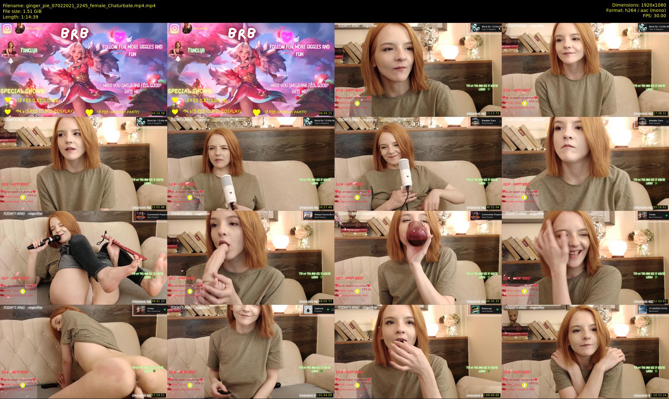 ginger_pie — 75 minute Chaturbate female cam show recording, 1080p, Feb 7, 2021
