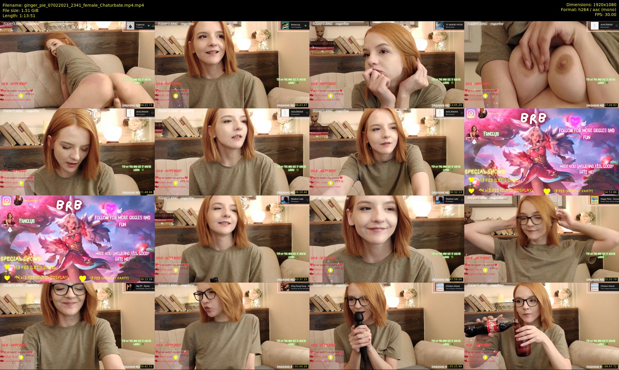 ginger_pie — 74 minute Chaturbate female cam show recording, 1080p, Feb 7, 2021